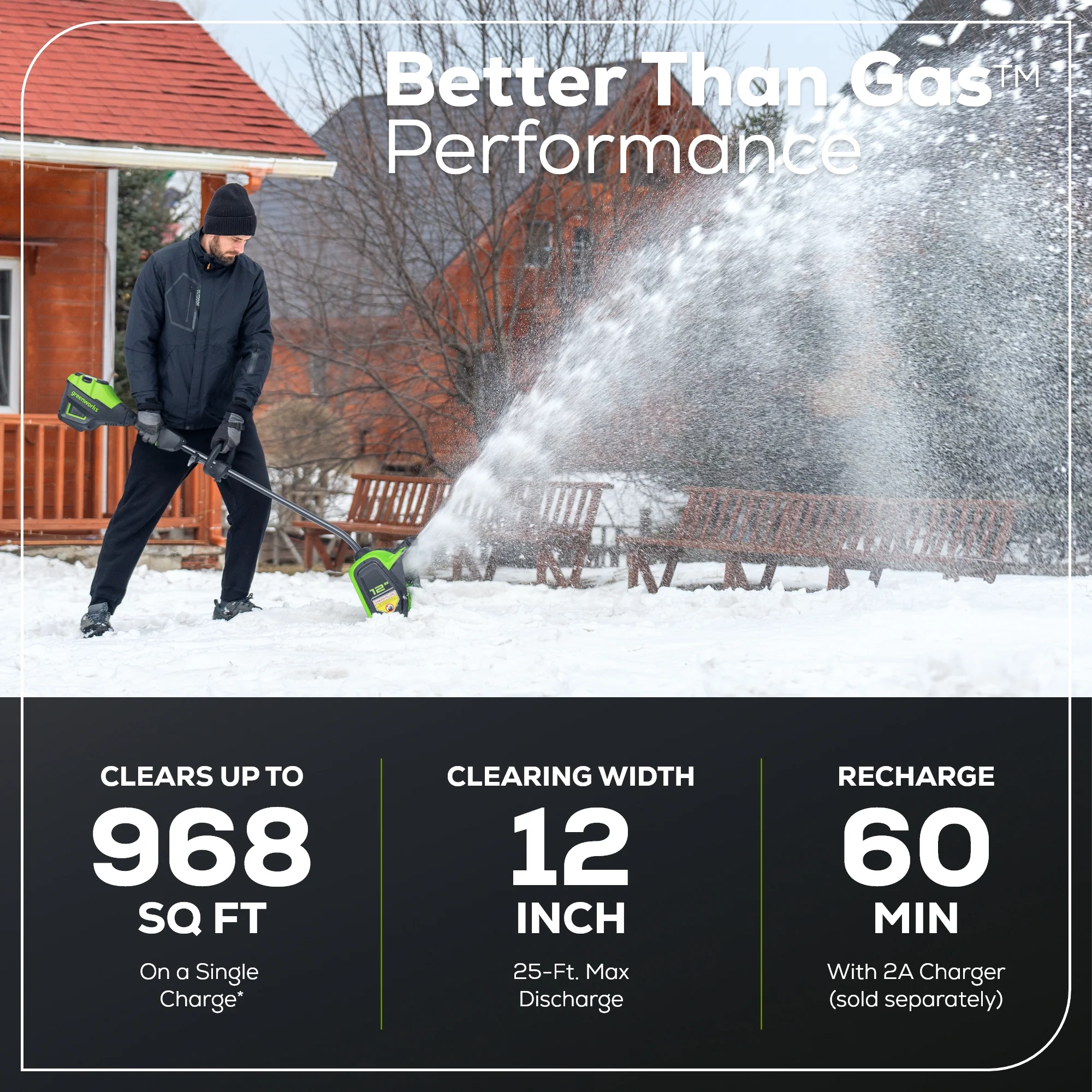 80V 12" Cordless Battery LED Snow Shovel (Tool Only) - Image 4