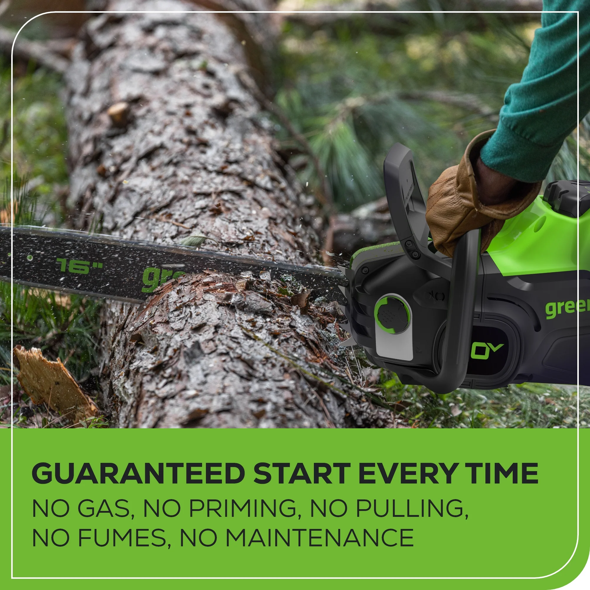 80V 16" 2.0kW Cordless Battery Chainsaw w/ (1) 2.5Ah Battery & 2A Charger - Image 6