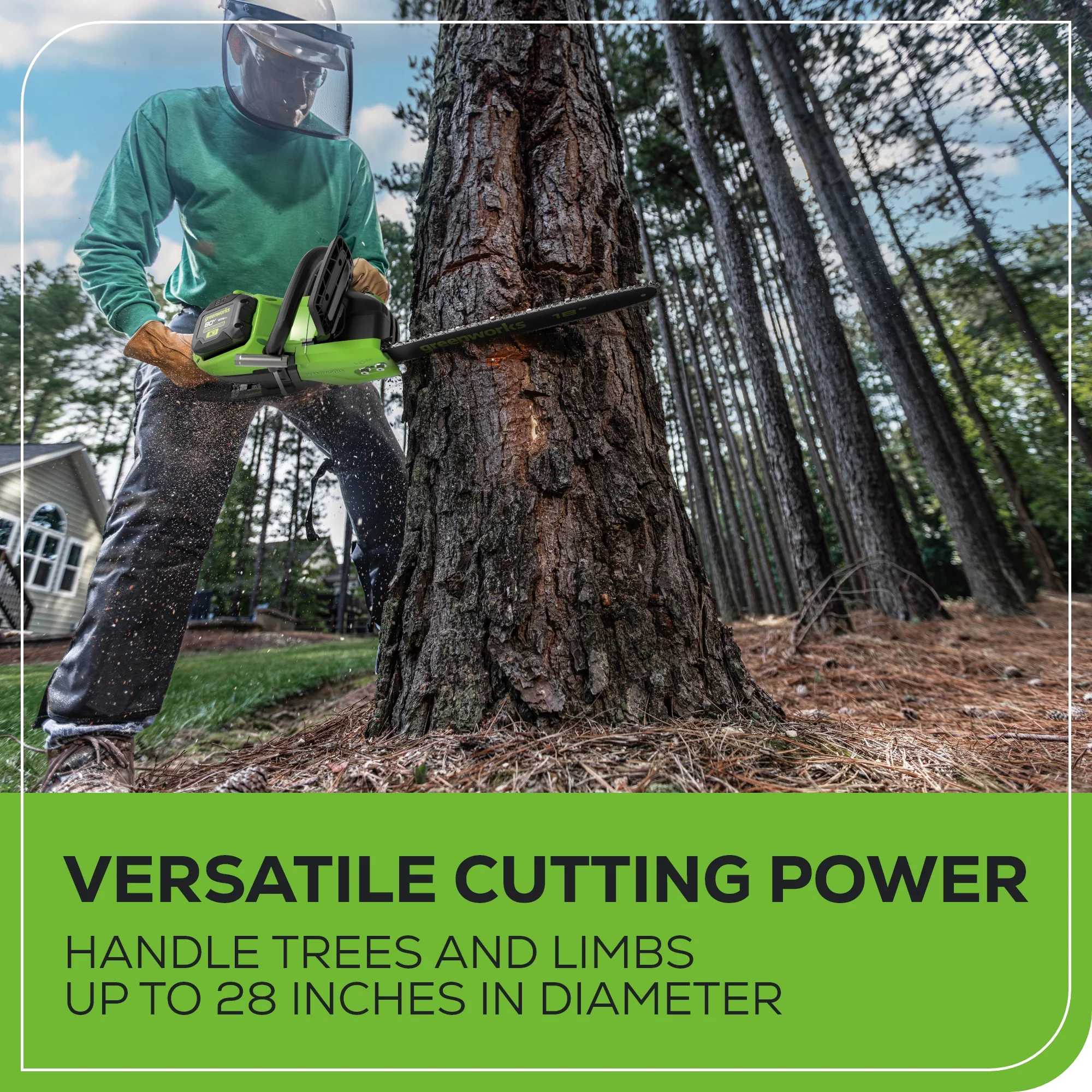 80V 16" 2.0kW Cordless Battery Chainsaw w/ (1) 2.5Ah Battery & 2A Charger - Image 8