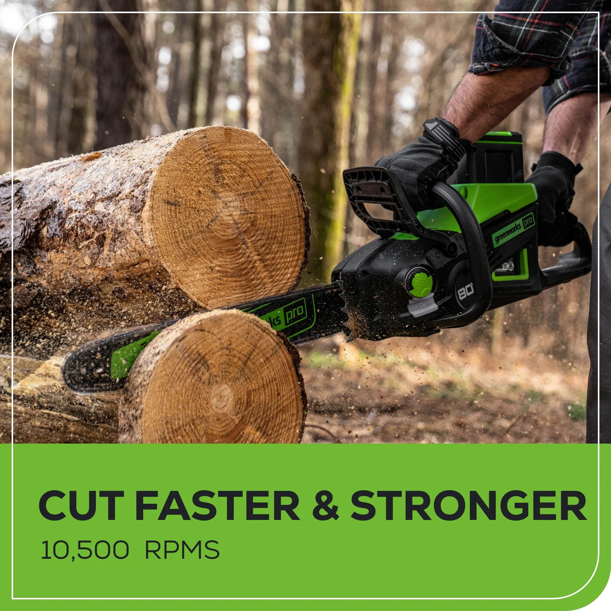 80V 16" 2.0kW Cordless Battery Chainsaw w/ 4.0 Ah Battery & Charger - Image 5
