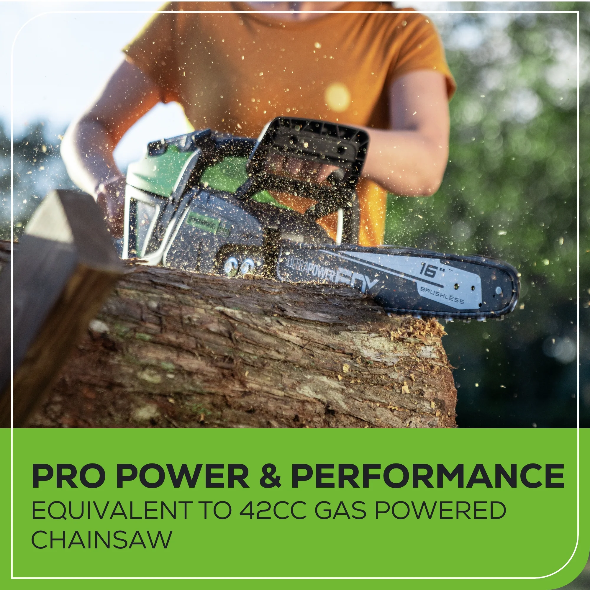 80V 16" 2.0kW Cordless Battery Chainsaw w/ 4.0 Ah Battery & Charger - Image 8