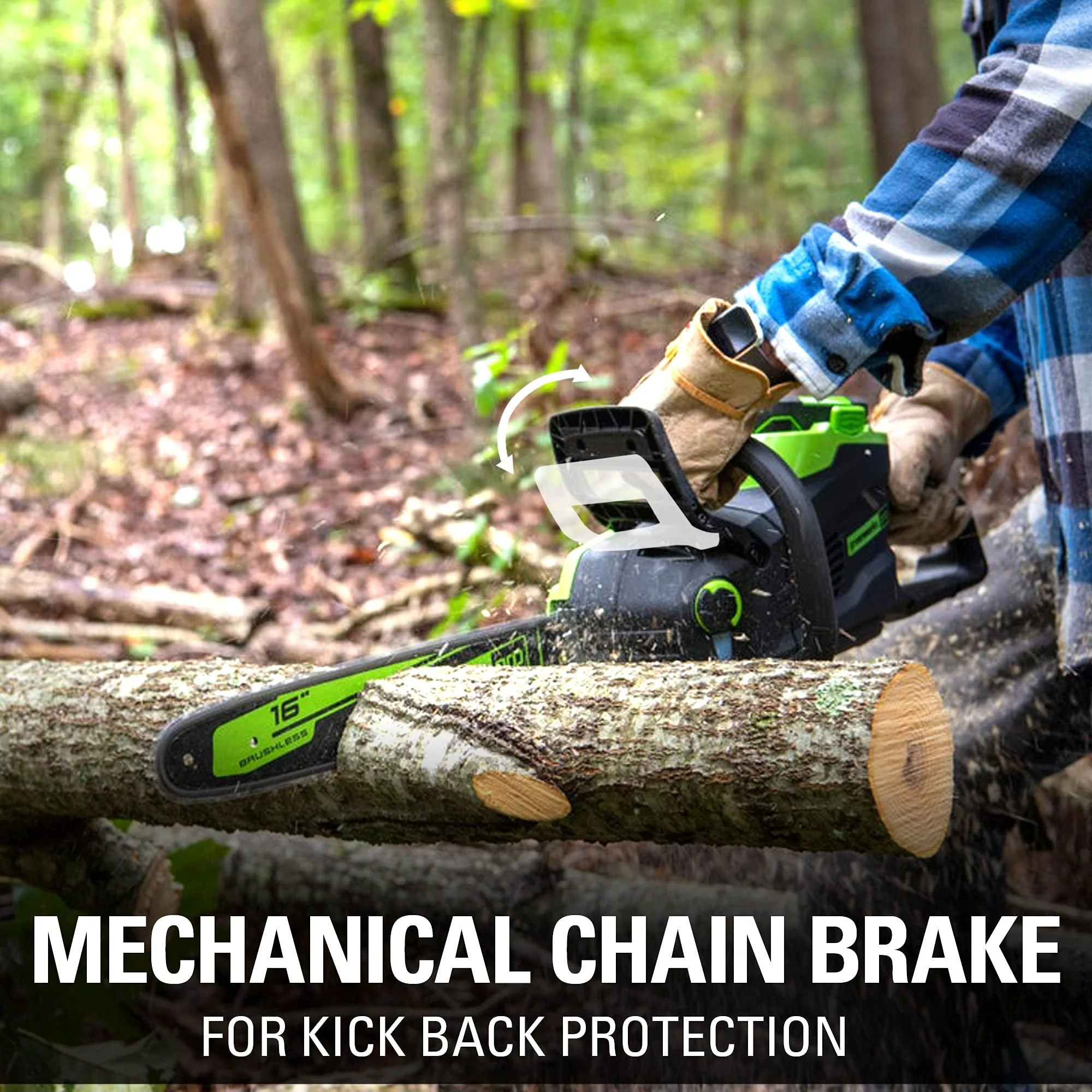80V 16" 2.0 kW Cordless Battery Chainsaw (Tool Only) - Image 4