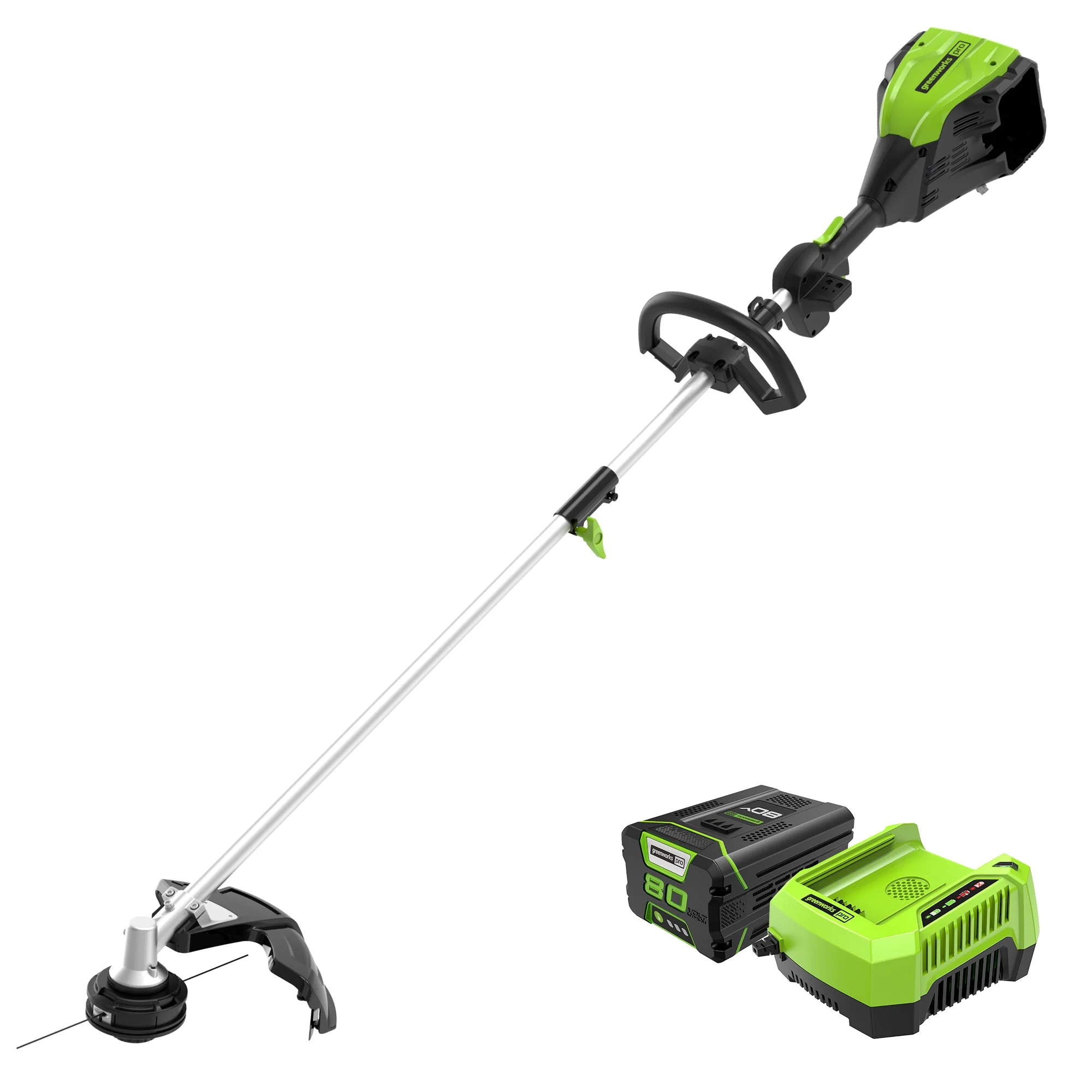 80V 16" Cordless Battery String Trimmer (Attachment Capable) and 8" Edger Attachment Combo Kit: 2.0 Ah Battery and Charger - Image 2