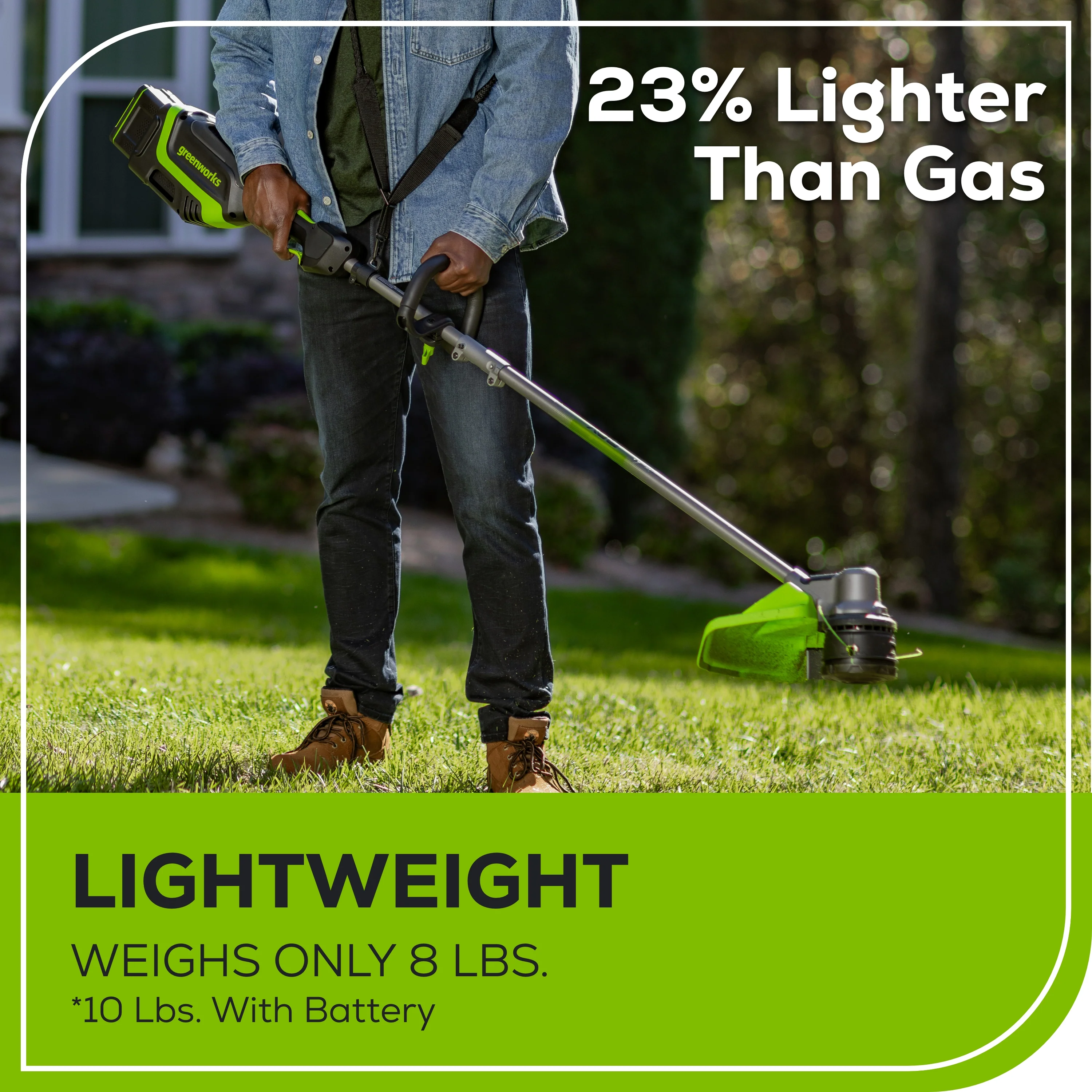OPEN BOX 80V 17" Brushless String Trimmer Shoulder Strap, Precut Line included: 2.0 Ah Battery and Charger - Image 5