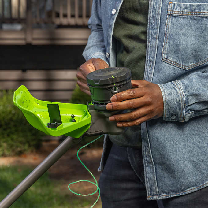 RENEWED 80V 17" Brushless String Trimmer: 2.0 Ah Battery and Charger - Image 5