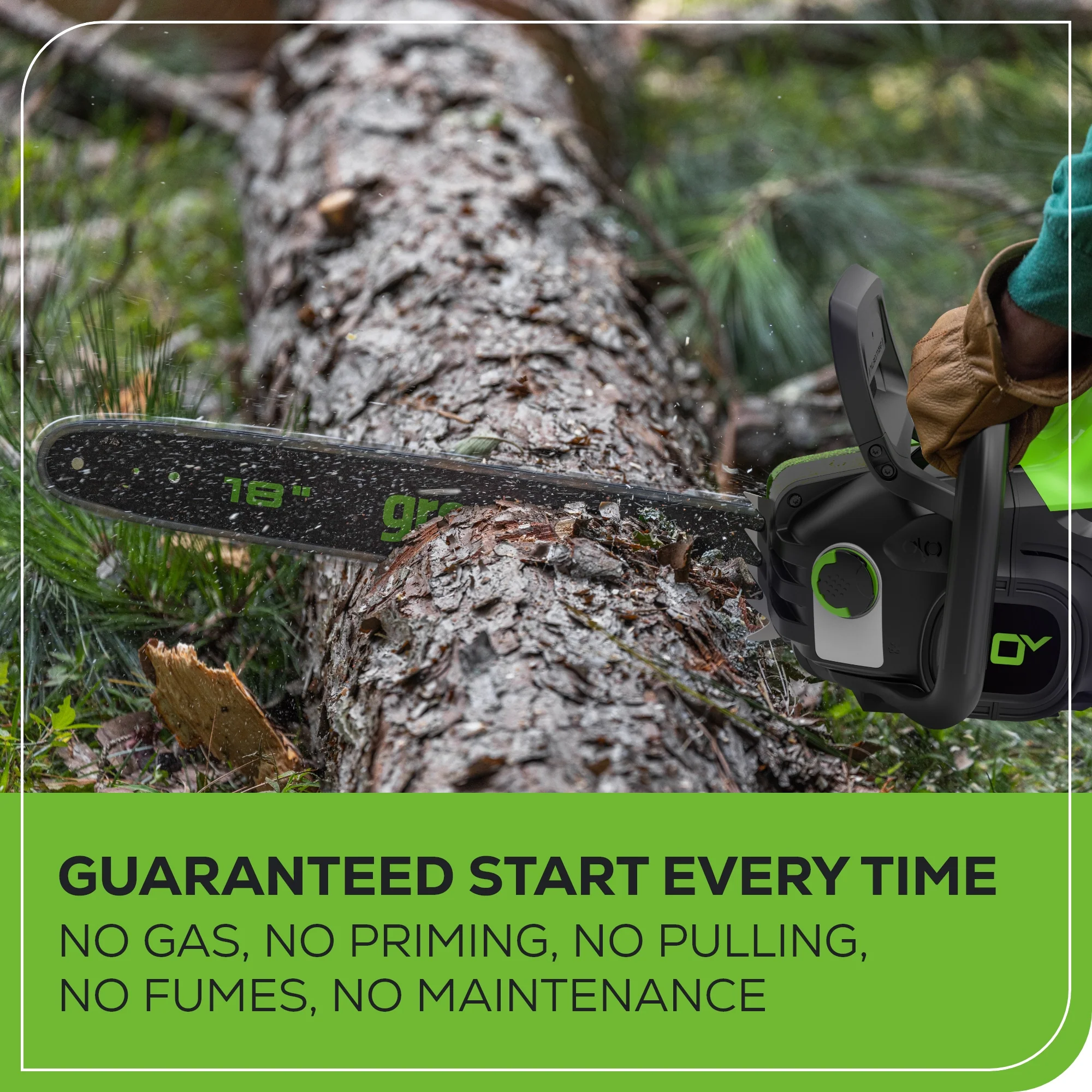 80V 18" 2.5kW Cordless Battery Chainsaw, (1) 4Ah Battery and 2A Charger - Image 6