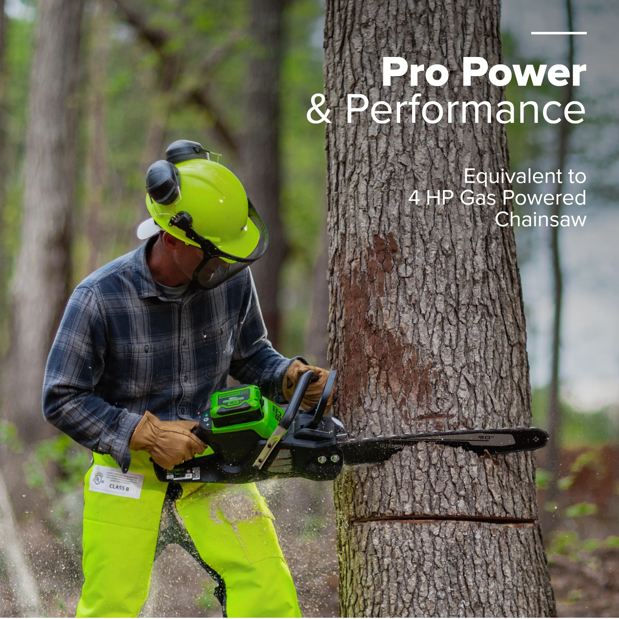 80V 20" Cordless Battery Chainsaw: 4.0 Ah Battery and Charger - Image 7