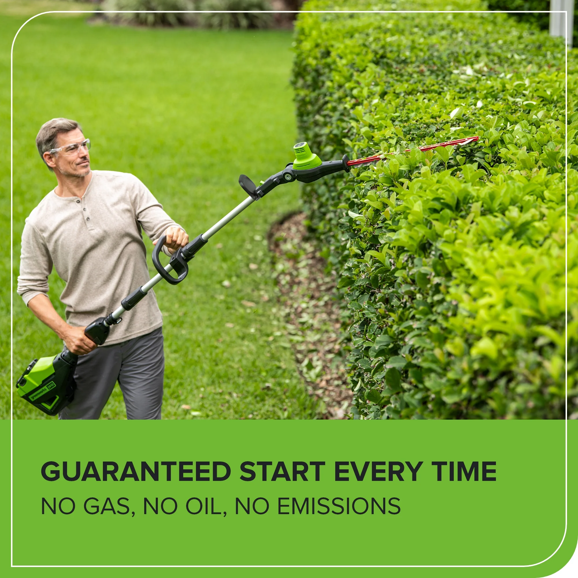 80V 20" Cordless Battery Pole Hedge Trimmer (1.2" cut, 3200 SPM), Tool-Only - Image 6