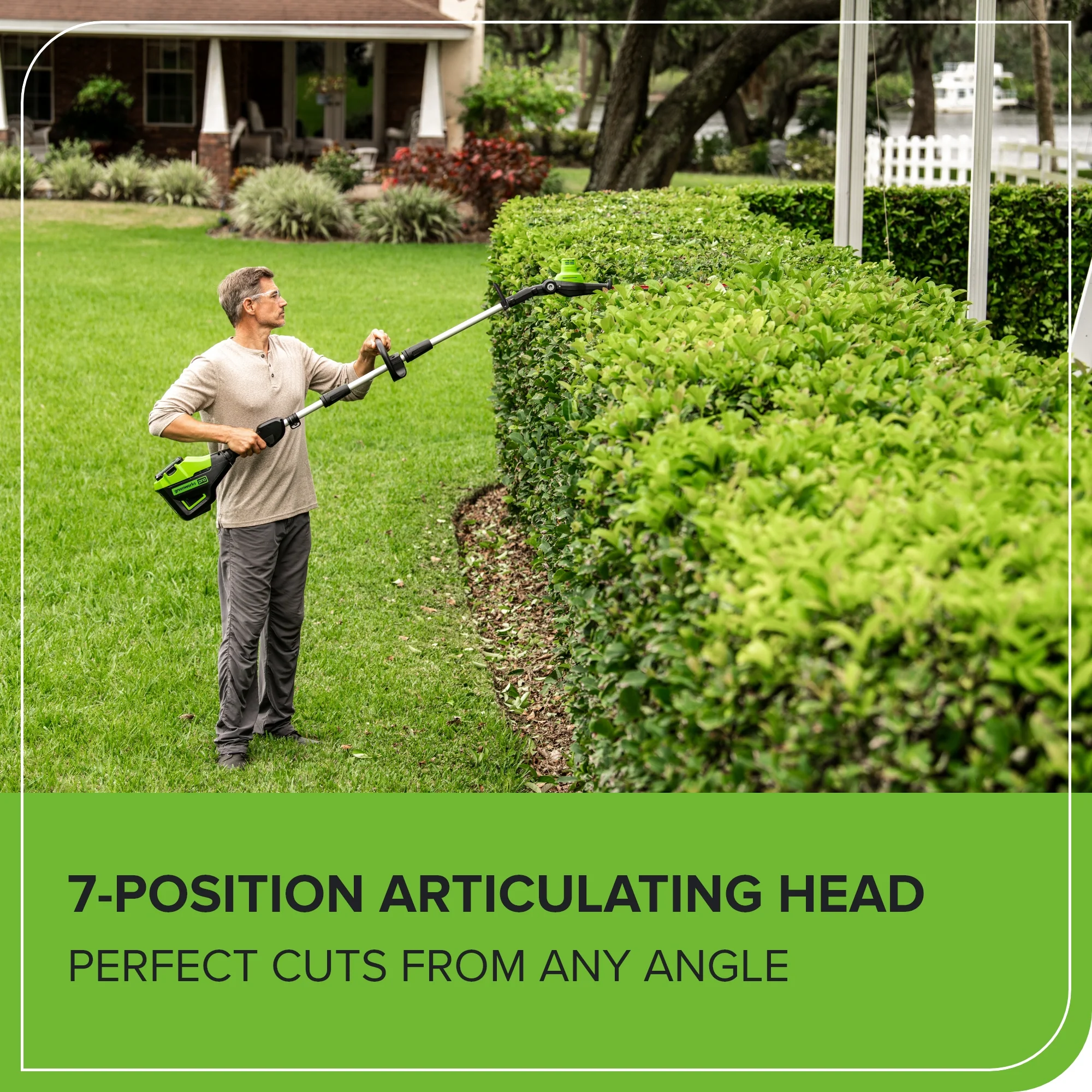 80V 20" Cordless Battery Pole Hedge Trimmer (1.2" cut, 3200 SPM), Tool-Only - Image 8