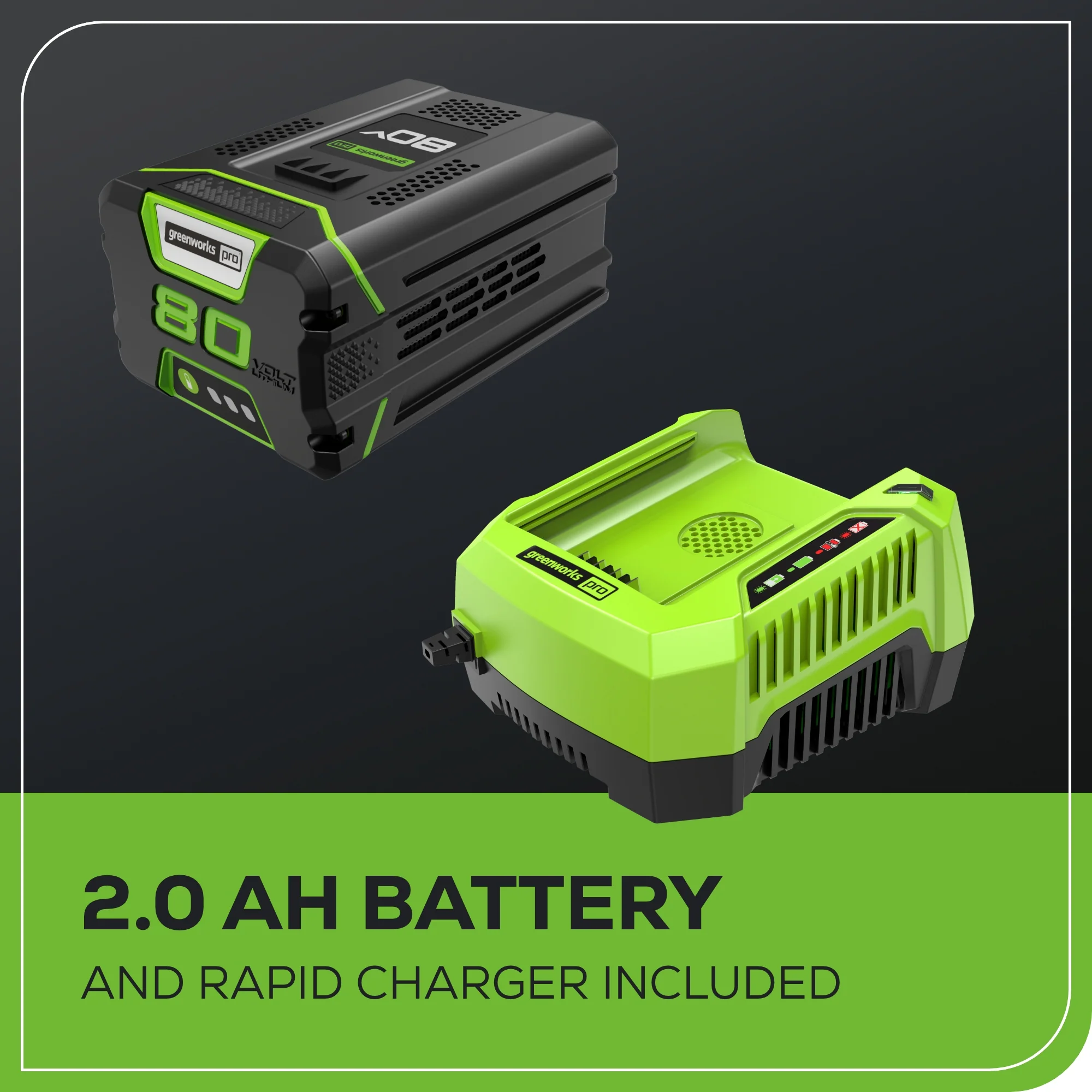 80V 20" Cordless Battery Pole Hedge and 10" Pole Saw Combo Kit: 2.0 Ah Battery and Rapid Charger - Image 11