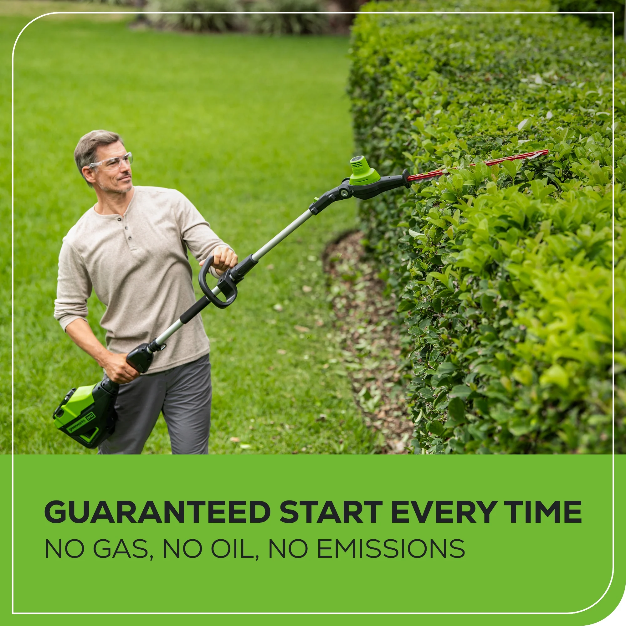 80V 20" Cordless Battery Pole Hedge Trimmer (1.2" cut, 3200 SPM) w/ 2.0Ah Battery & Charger - Image 6