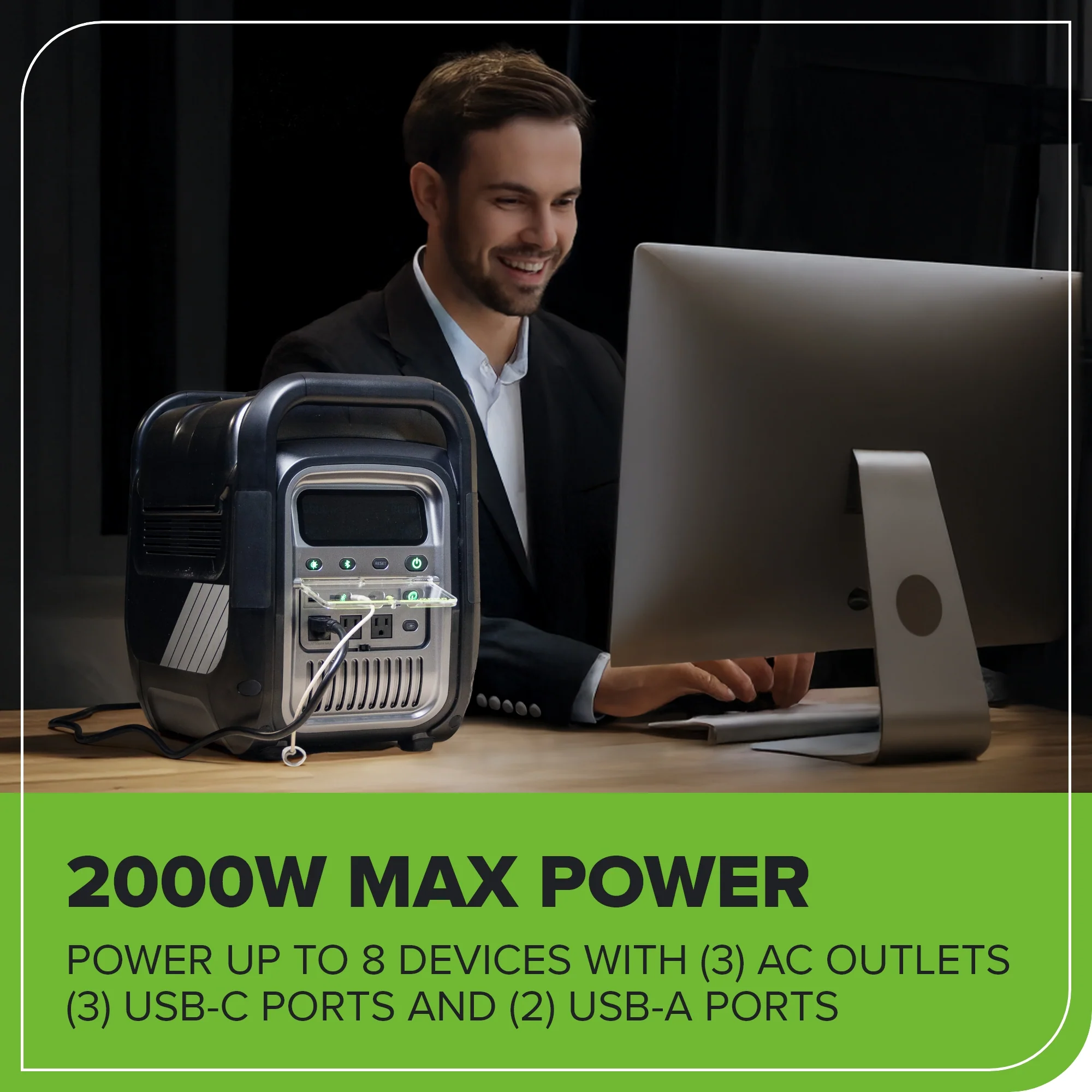 80V 2000W 4-Slot Inverter Portable Power Station (Tool Only) - Image 4