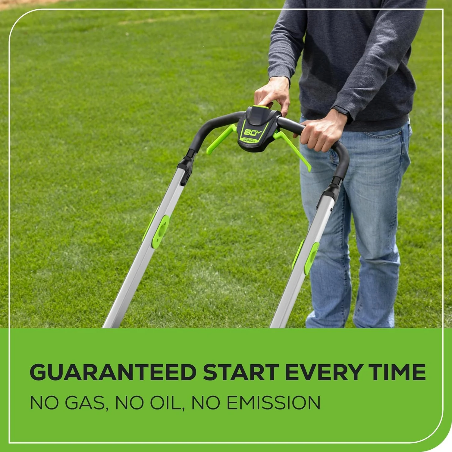 80V 21" Cordless Battery 4-in-1 Push Lawn Mower: 4.0 Ah Battery and Charger - Image 6