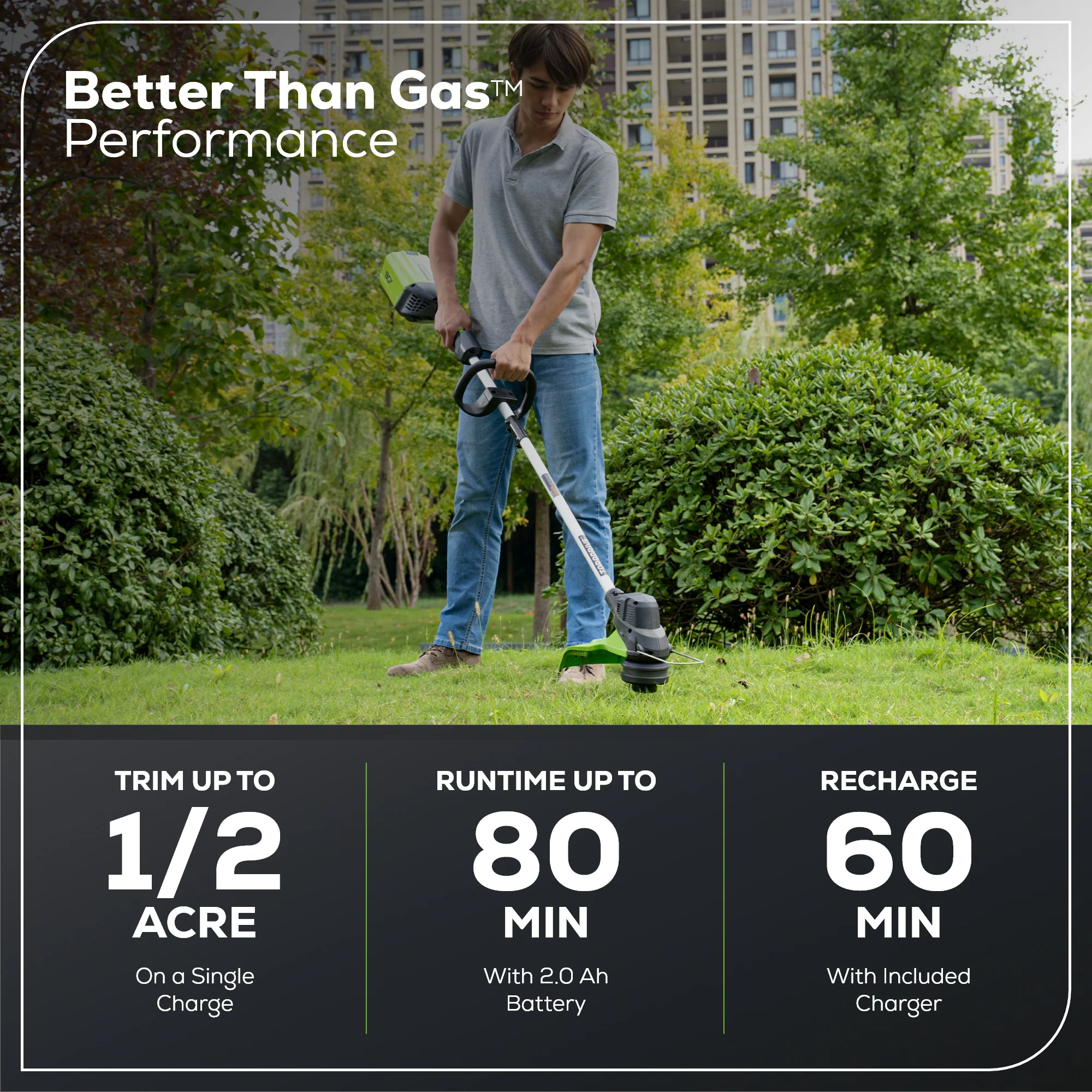 OPEN BOX 80V 21" Cordless Battery Brushless Self-Propelled Mower 3pc Combo Kit: 4.0 Ah Battery and 4A Charger - Image 8