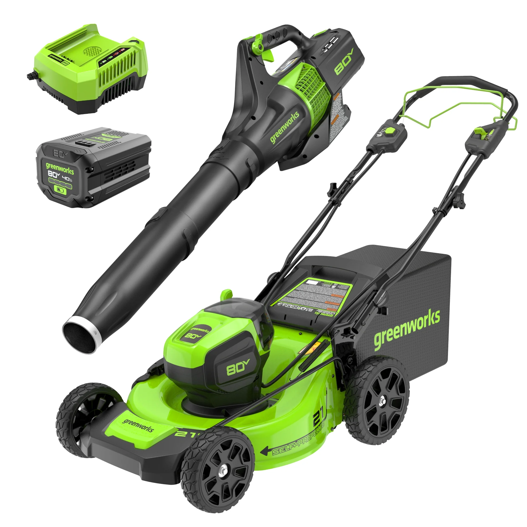 80V 21" Cordless Battery Self-Propelled Mower and Blower: 4.0 Ah Battery and Rapid Charger - Image 17