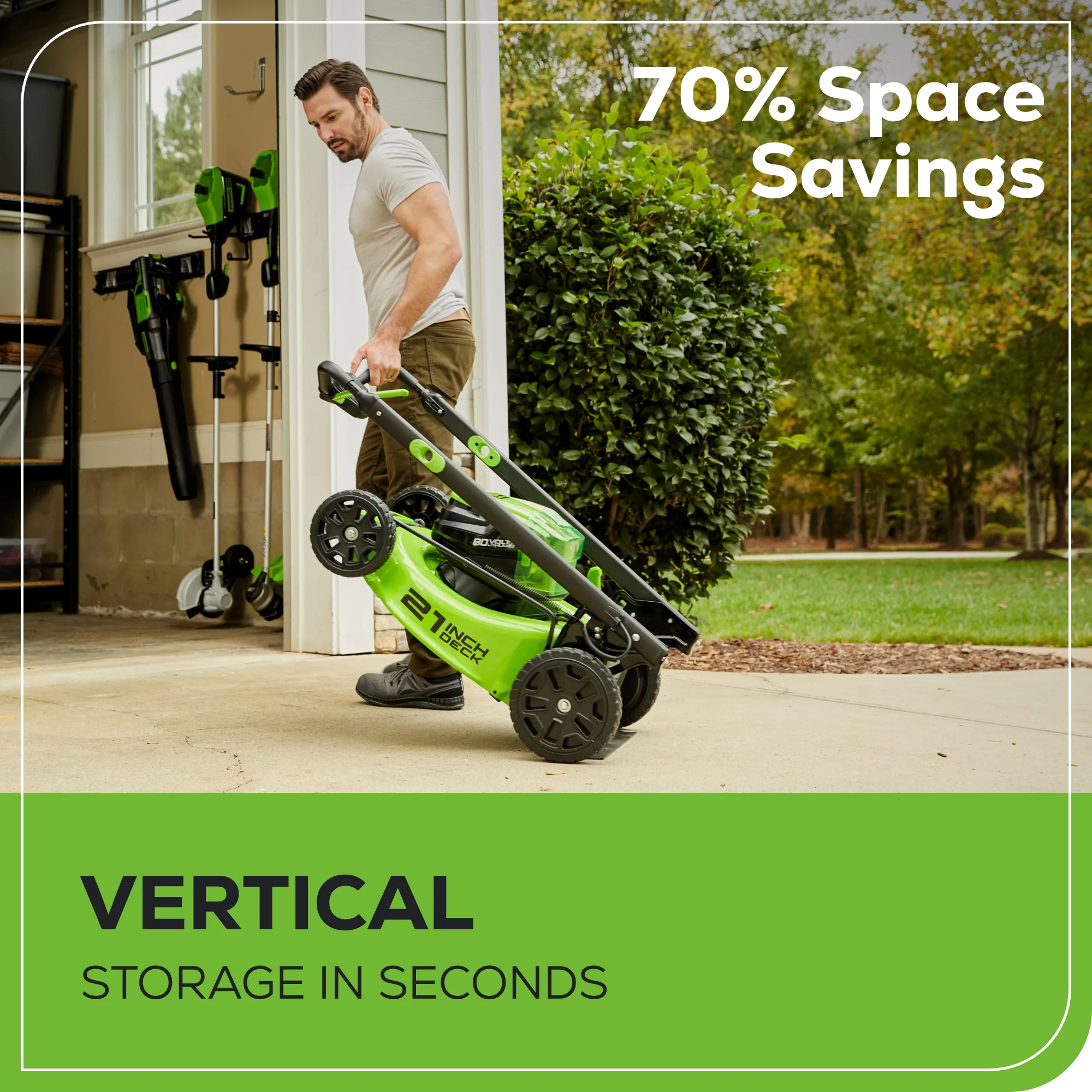 80V 21" GEN 2 Cordless Battery 4-in-1 Push Lawn Mower (Auto Switch): 4.0 Ah Battery and Charger - Image 6