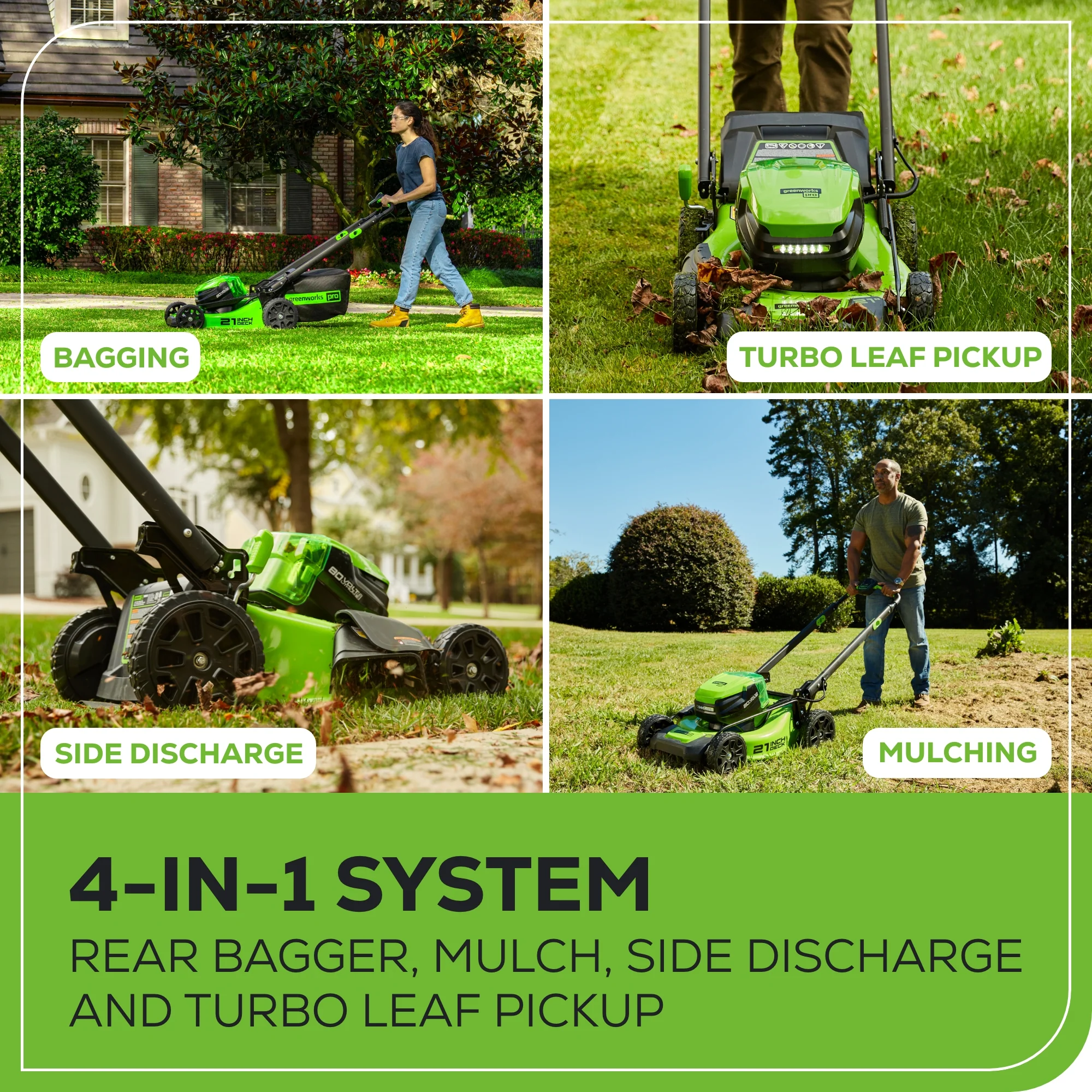 80V 21" GEN 2 Cordless Battery 4-in-1 Push Lawn Mower (Auto Switch): 4.0 Ah Battery and Charger - Image 9