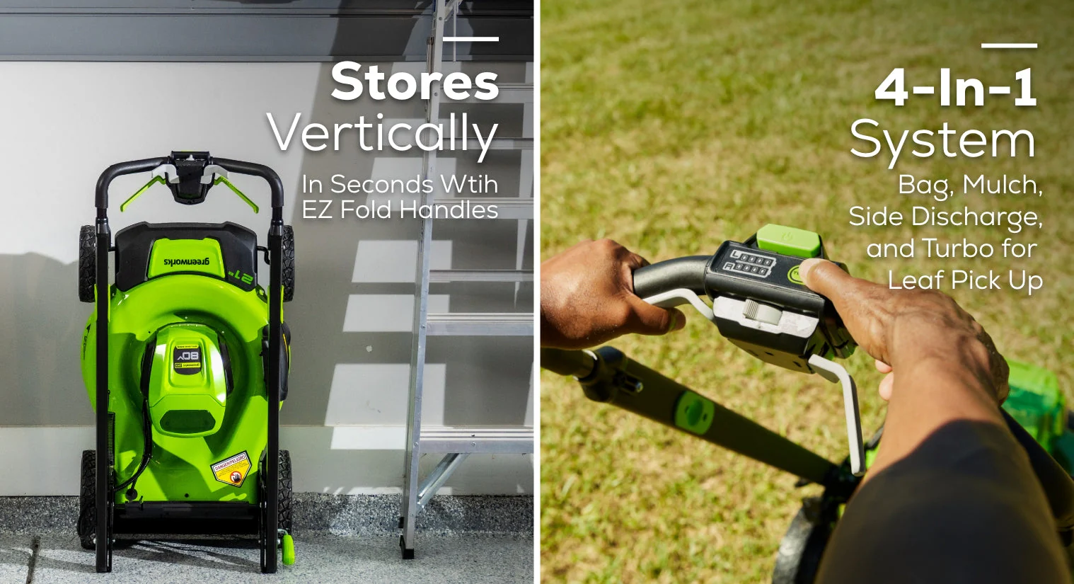 RENEWED 80V 21" Cordless Battery 4-in-1 Self-Propelled Lawn Mower: 4.0 Ah: 2.0 Ah Battery and Rapid Charger - Image 11