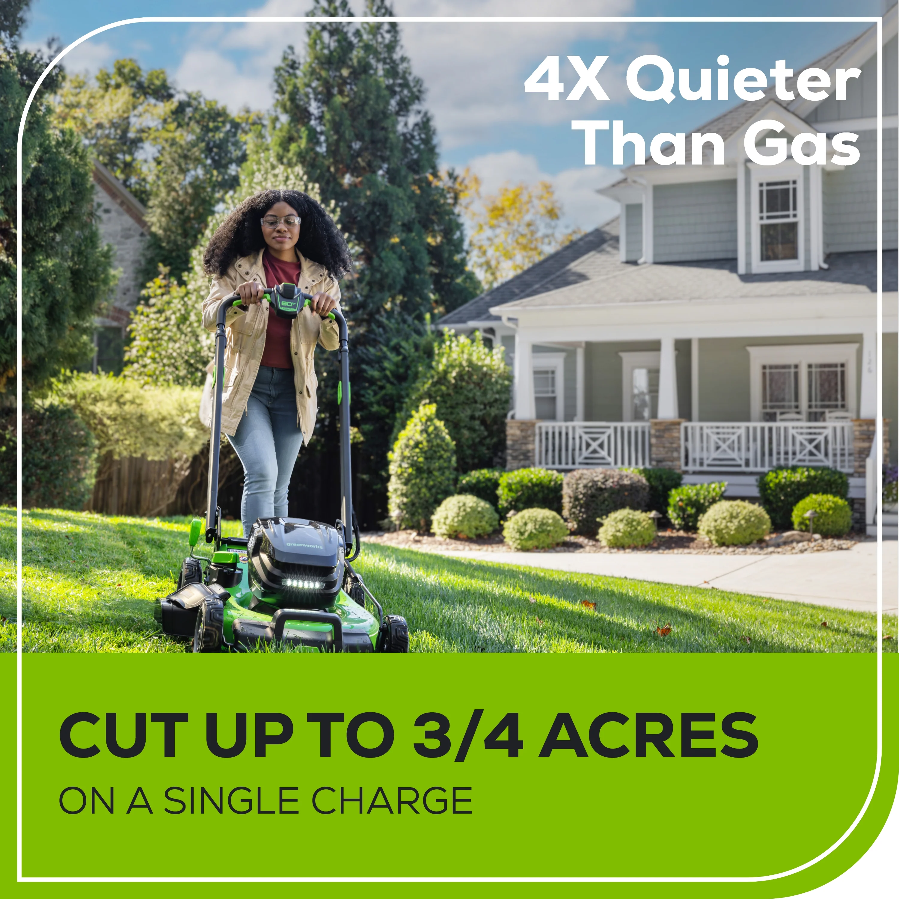 80V 22" Cordless Battery Dual Blade Self-Propelled Lawn Mower: (2) 4.0 Ah Batteries and Rapid Charger - Image 7
