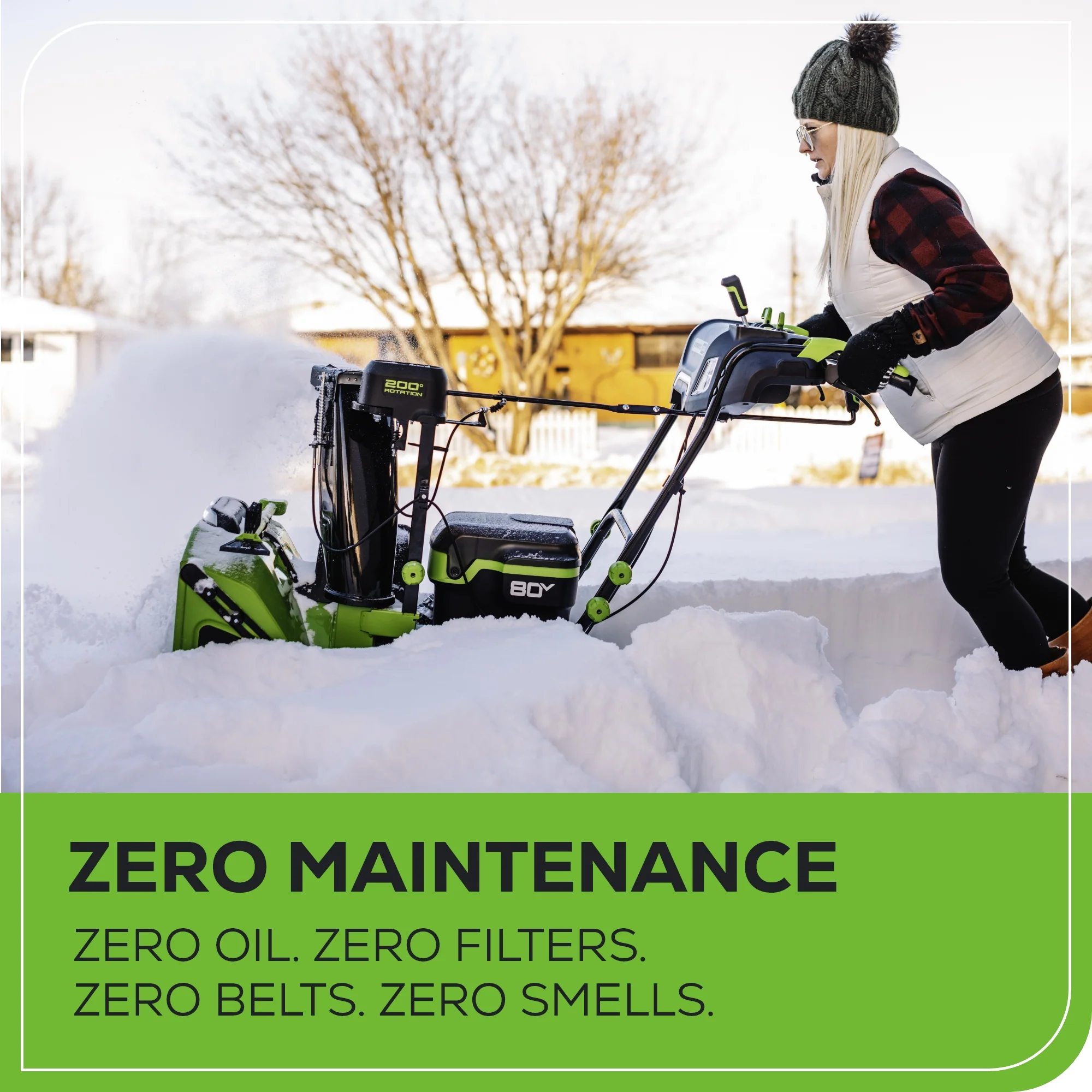 80V 24" Cordless Battery Two-Stage Snow Blower: (2) 5.0 Ah Batteries and Dual-Port Rapid Charger - Image 5