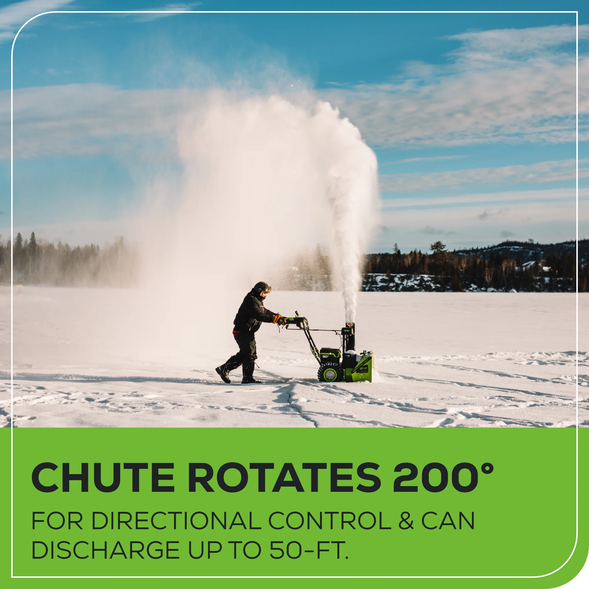 80V 24" Cordless Battery Two-Stage Snow Blower: (2) 5.0 Ah Batteries and Dual-Port Rapid Charger - Image 8