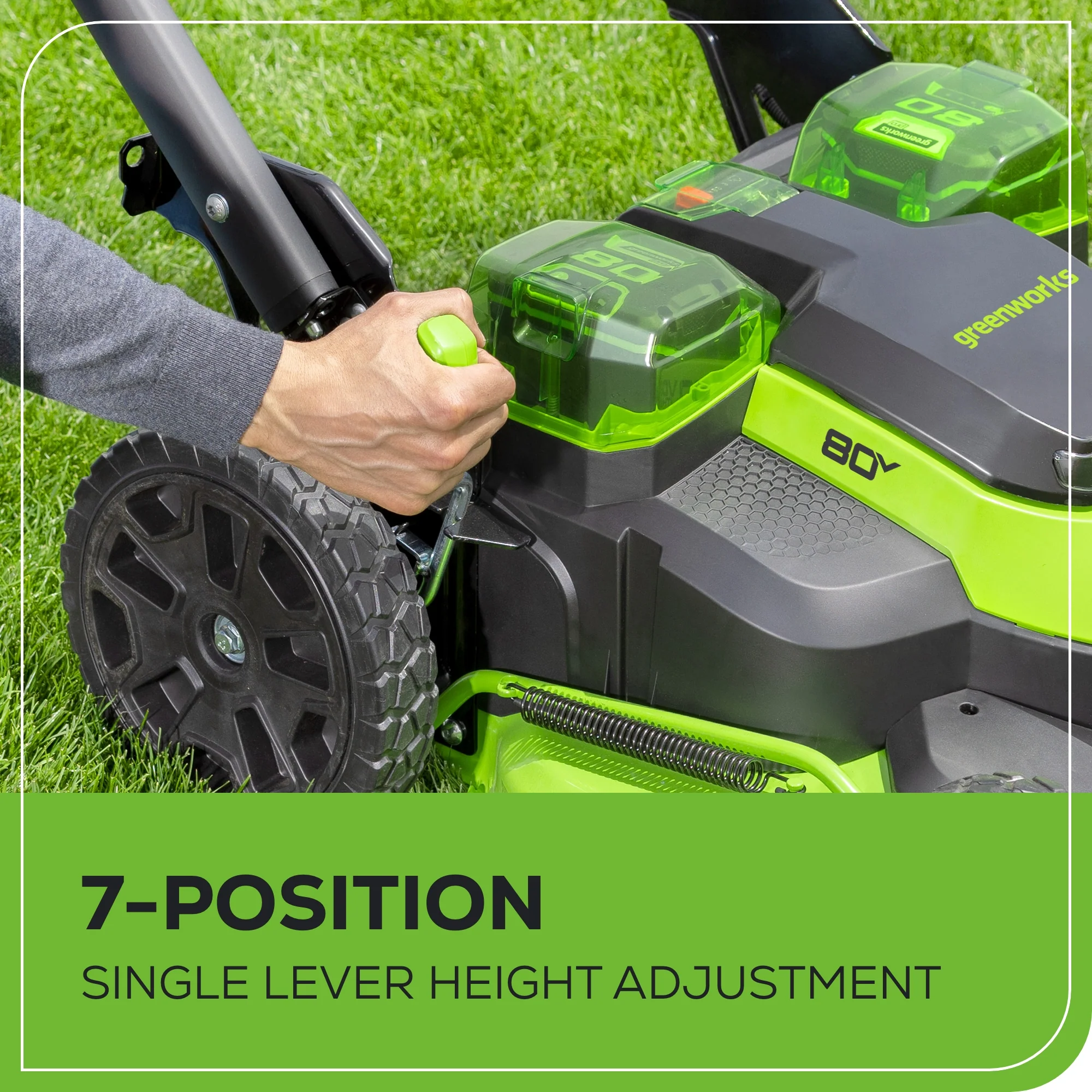 80V 25" Cordless Battery Dual Blade Self-Propelled Mower 3PC Combo Kit, (1) 4.0 Ah Battery, (1) 2.5 Ah and (2) Rapid Charger - Image 6