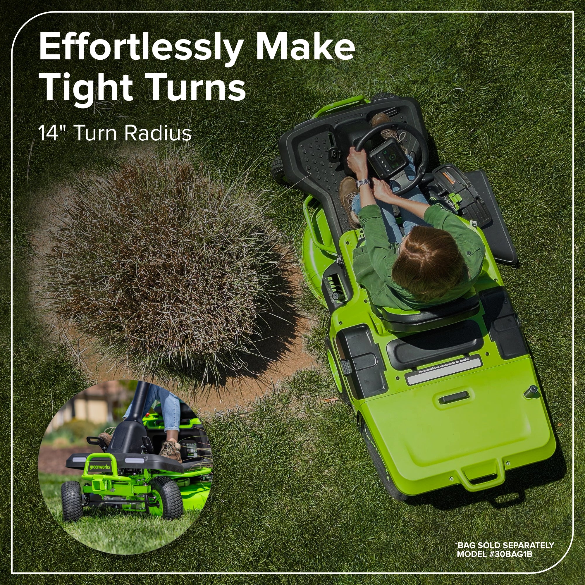 80V 30" CrossoverT Riding Lawn Tractor : (4) 6.0 Ah Batteries and 600-Watt Charger - Image 10