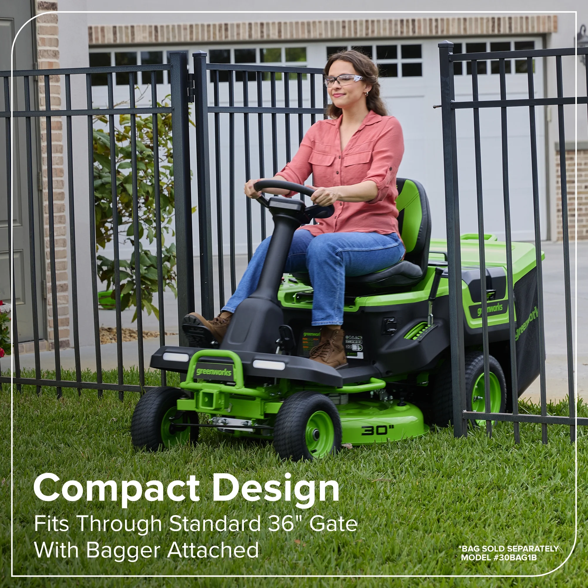 80V 30" CrossoverT Riding Lawn Tractor : (4) 6.0 Ah Batteries and 600-Watt Charger - Image 11