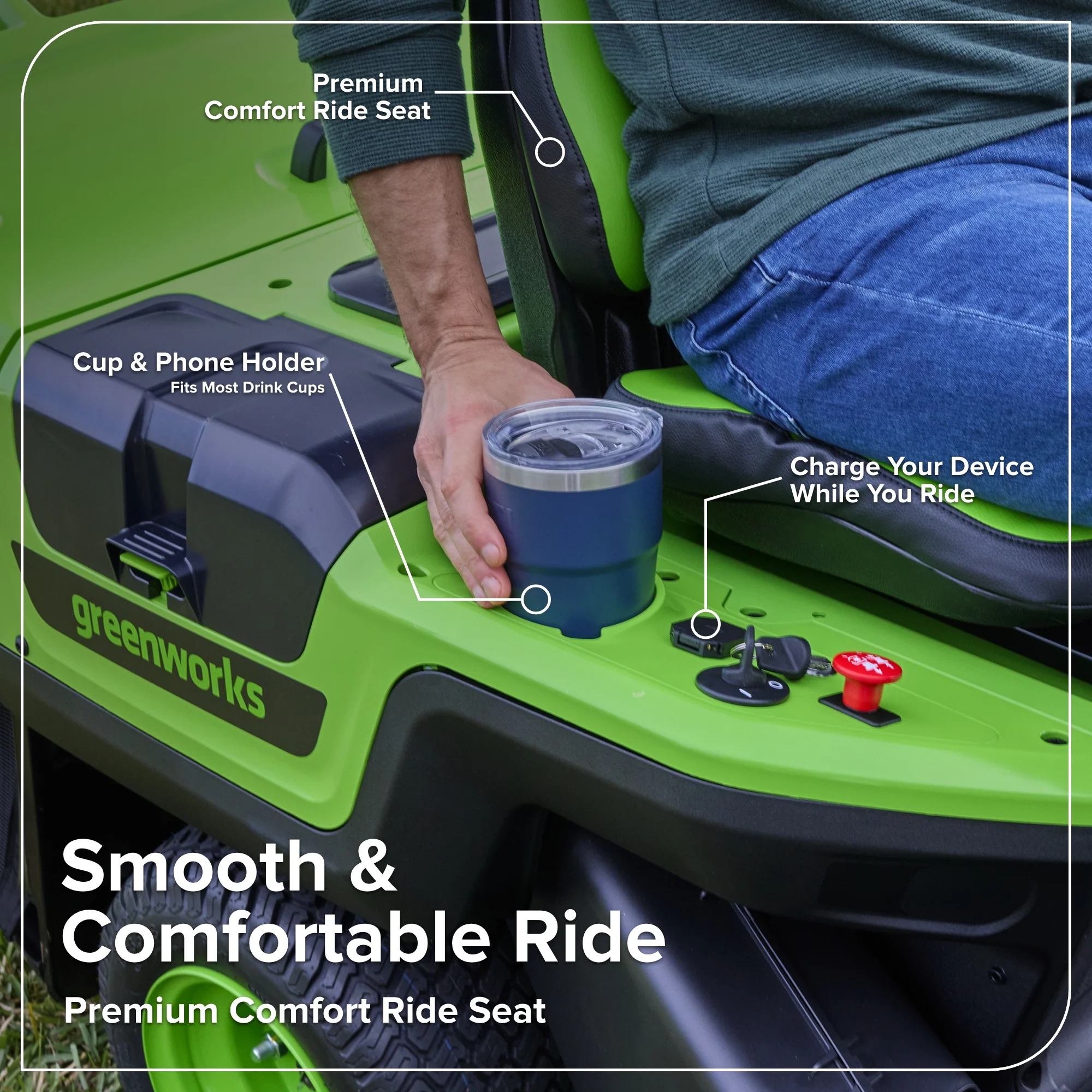 80V 30" CrossoverT Riding Lawn Tractor : (4) 6.0 Ah Batteries and 600-Watt Charger - Image 14