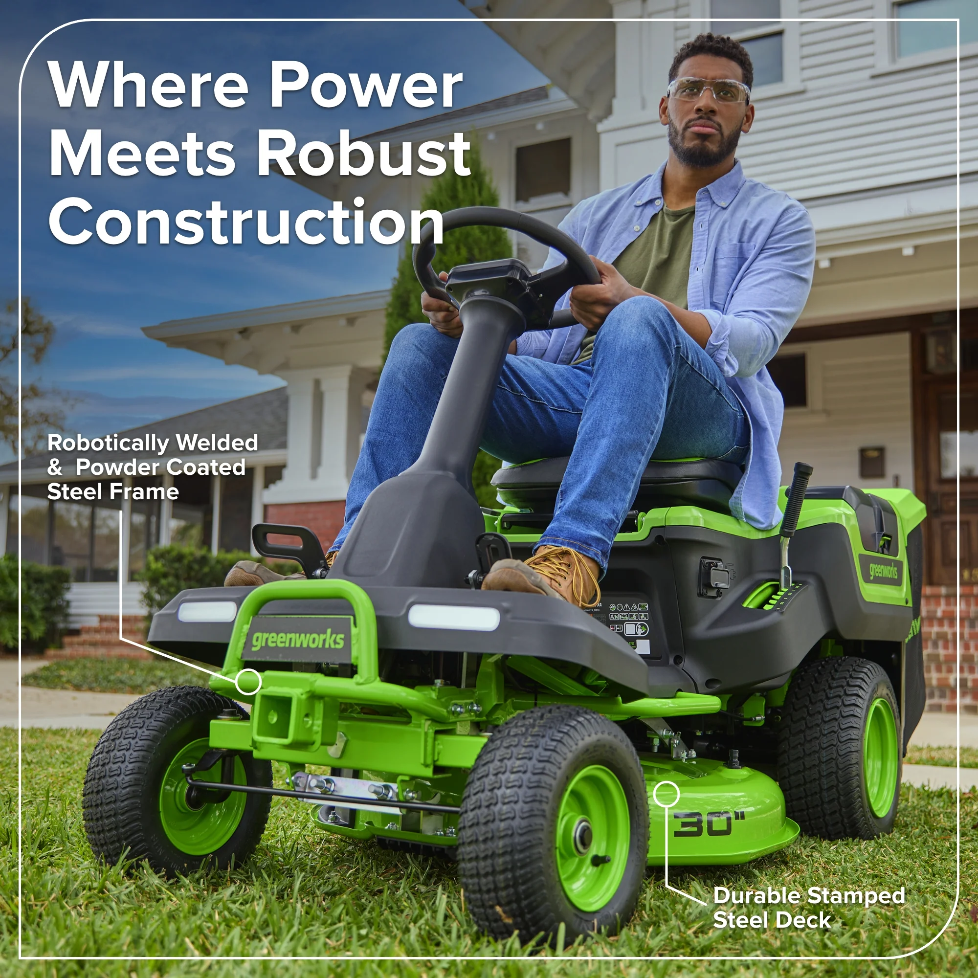 80V 30" CrossoverT Riding Lawn Tractor : (4) 6.0 Ah Batteries and 600-Watt Charger - Image 15