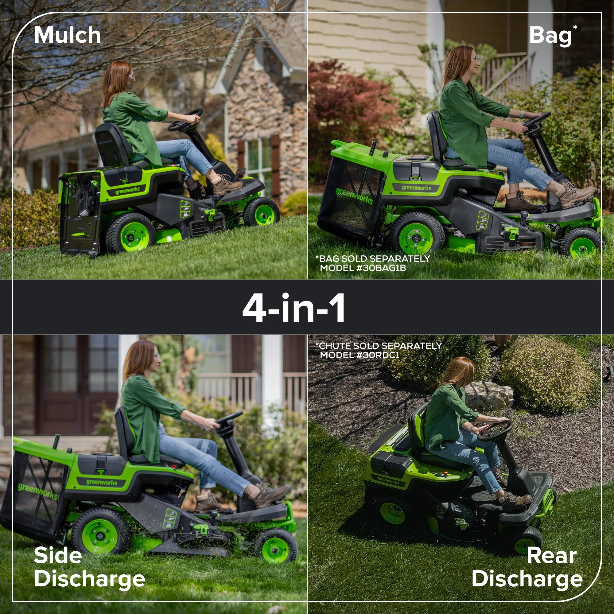 80V 30" CrossoverT Riding Lawn Tractor : (4) 6.0 Ah Batteries and 600-Watt Charger - Image 4