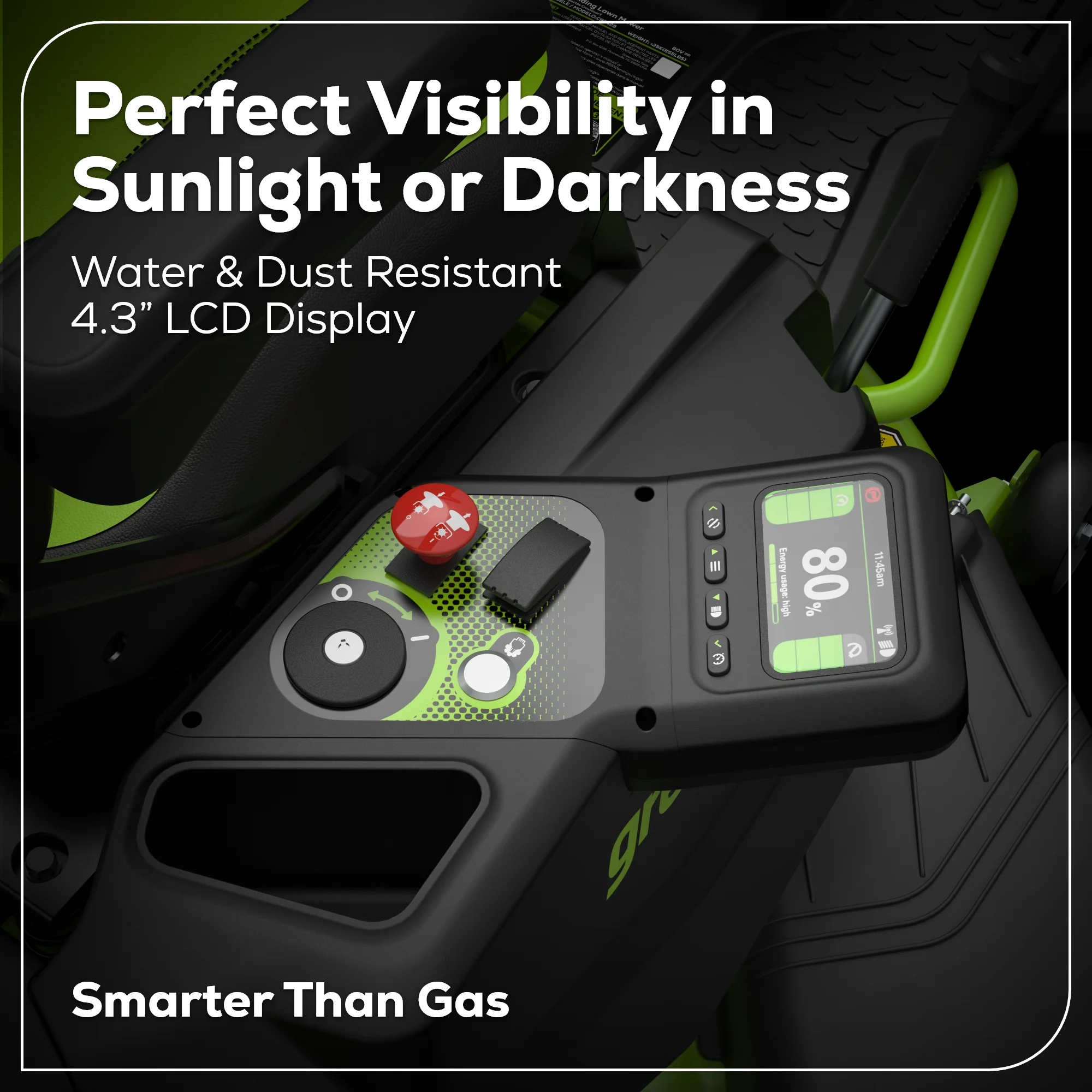 80V 42" Cordless Battery CrossoverT Riding Lawn Mower, (4) 5.0Ah Batteries and 600W Wall Charger - Image 9