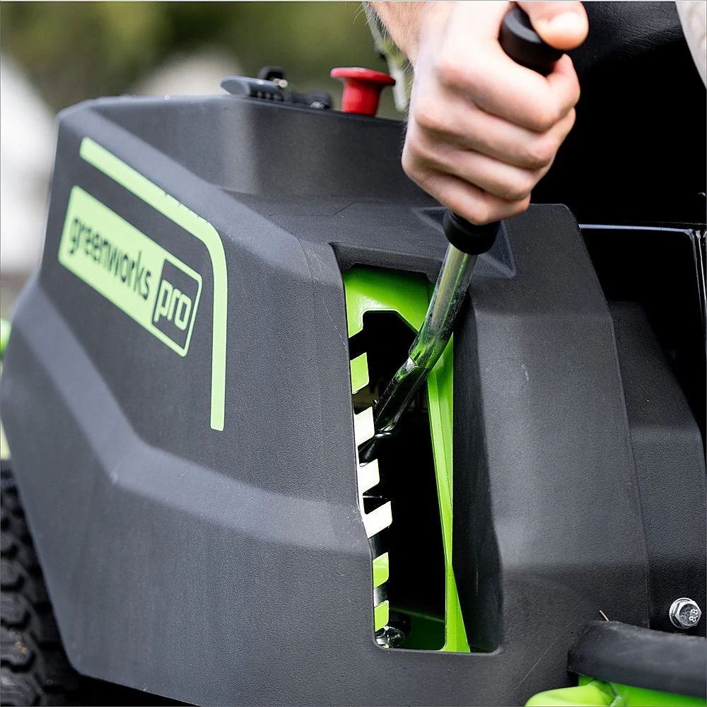 80V 42" Cordless Battery CrossoverT Riding Lawn Mower, Twelve (12) 4.0 Ah Batteries and (3) Dual-Port Turbo Chargers - Image 5