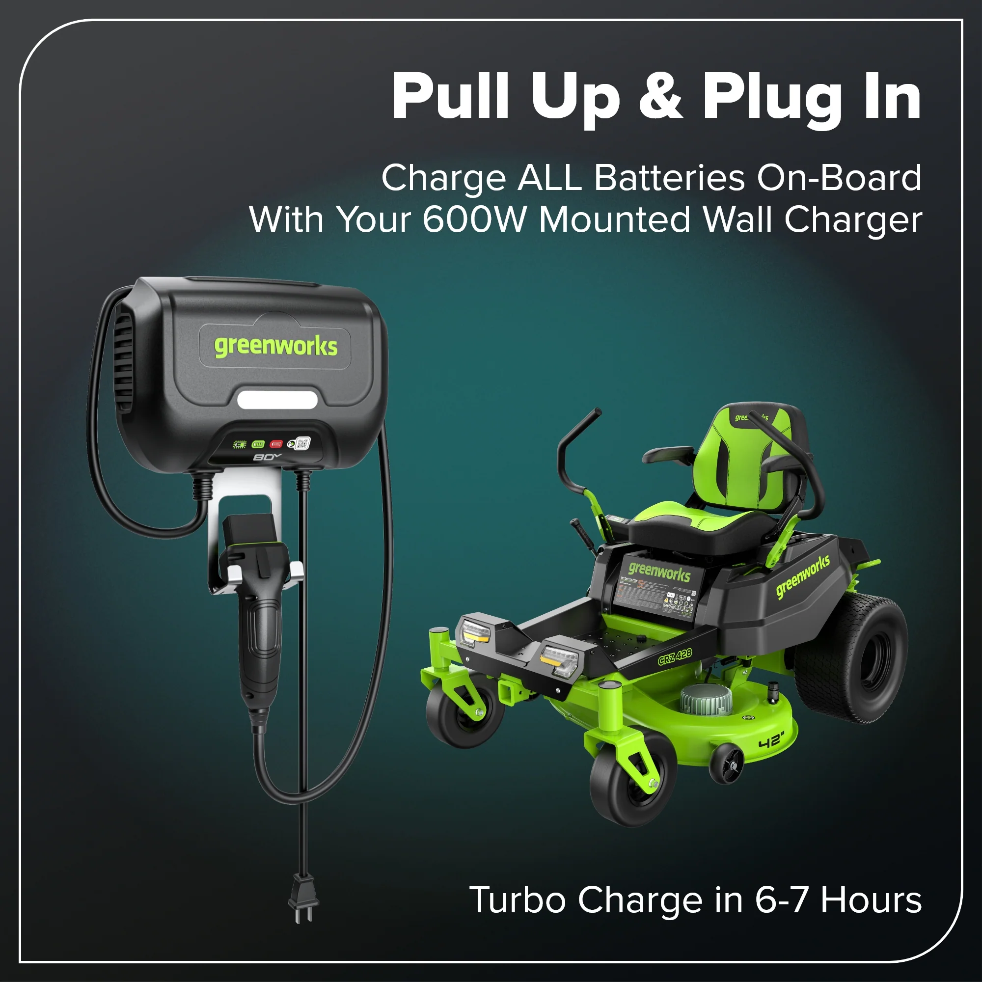 80V 42" Cordless Battery CrossoverZ Zero Turn Lawn Mower, (6) 6Ah Batteries and 600W Wall Charger - Image 16