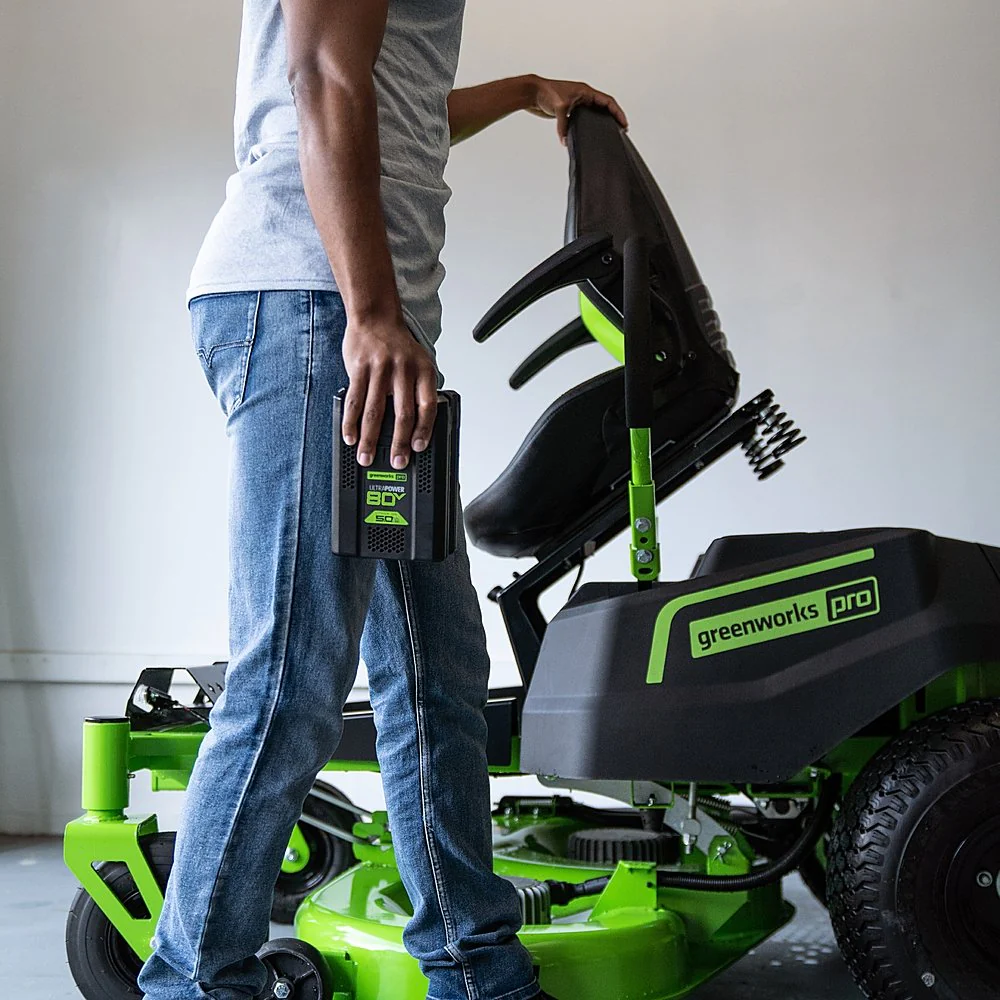80V 42" Cordless Battery CrossoverZ Zero Turn Lawn Mower, Twelve (12) 4.0 Ah Batteries and (3) Dual-Port Turbo Chargers - Image 5