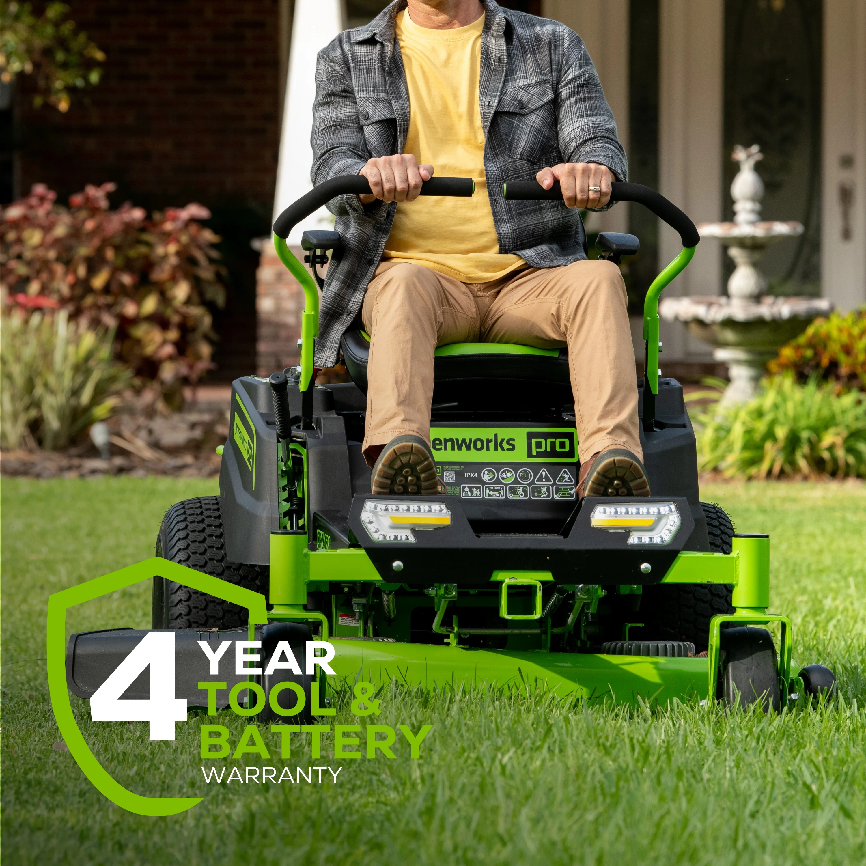 80V 42" Cordless Battery CrossoverT Riding Lawn Mower w/ Six (6) 5.0Ah Batteries and Three (3) Dual Port Turbo Chargers - Image 14