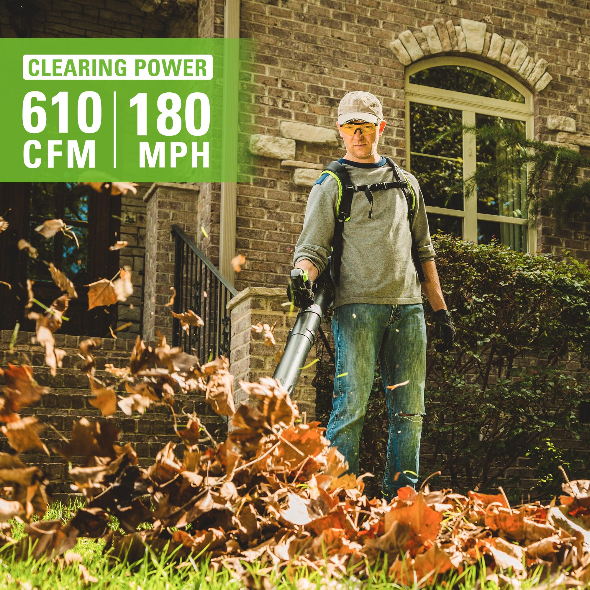 80V 610 CFM Cordless Battery Backpack Blower ,5Ah Battery and Rapid Charger - Image 4