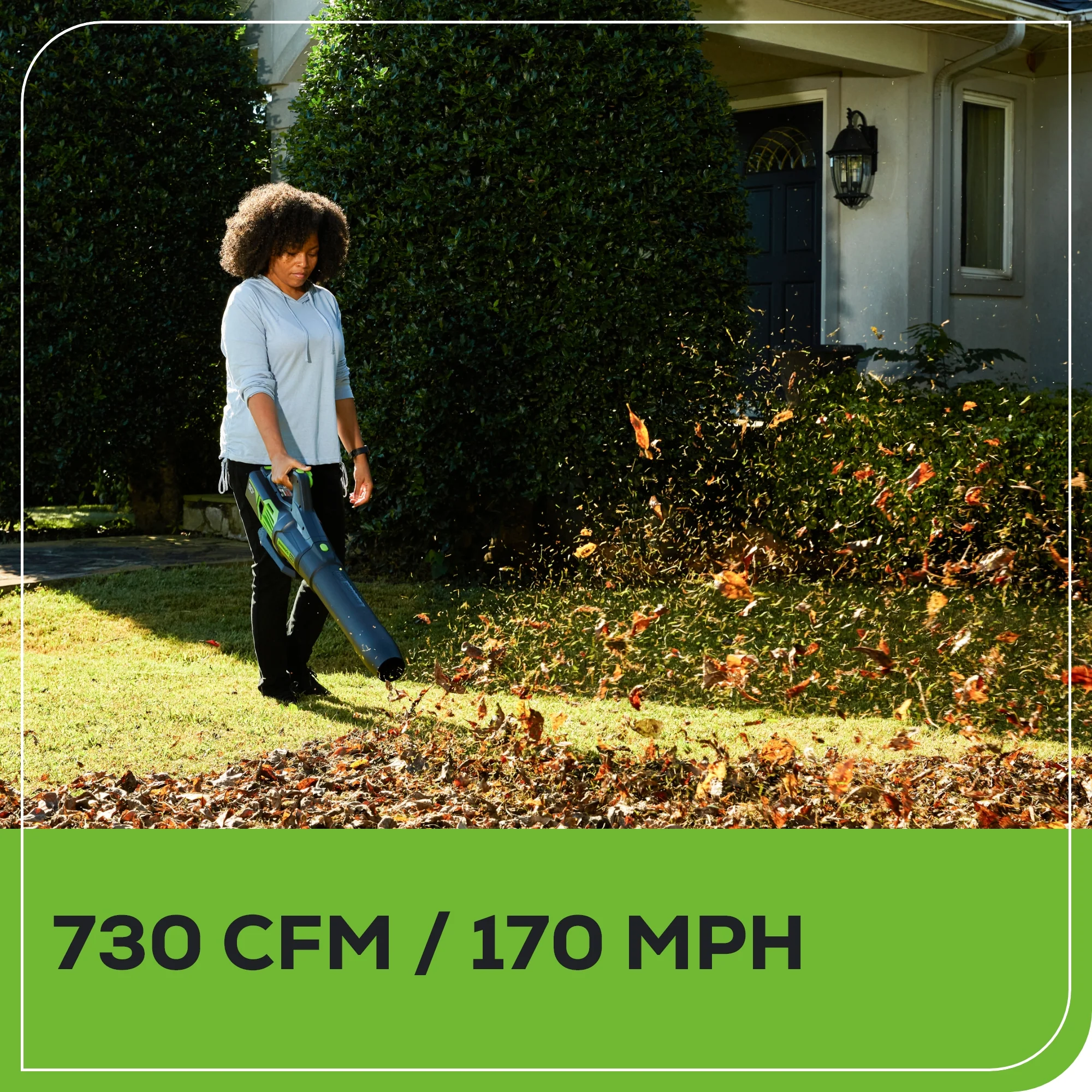 OPEN BOX 80V 730 CFM Cordless Battery Leaf Blower: 2.5 Ah Battery and Rapid Charger - Image 6