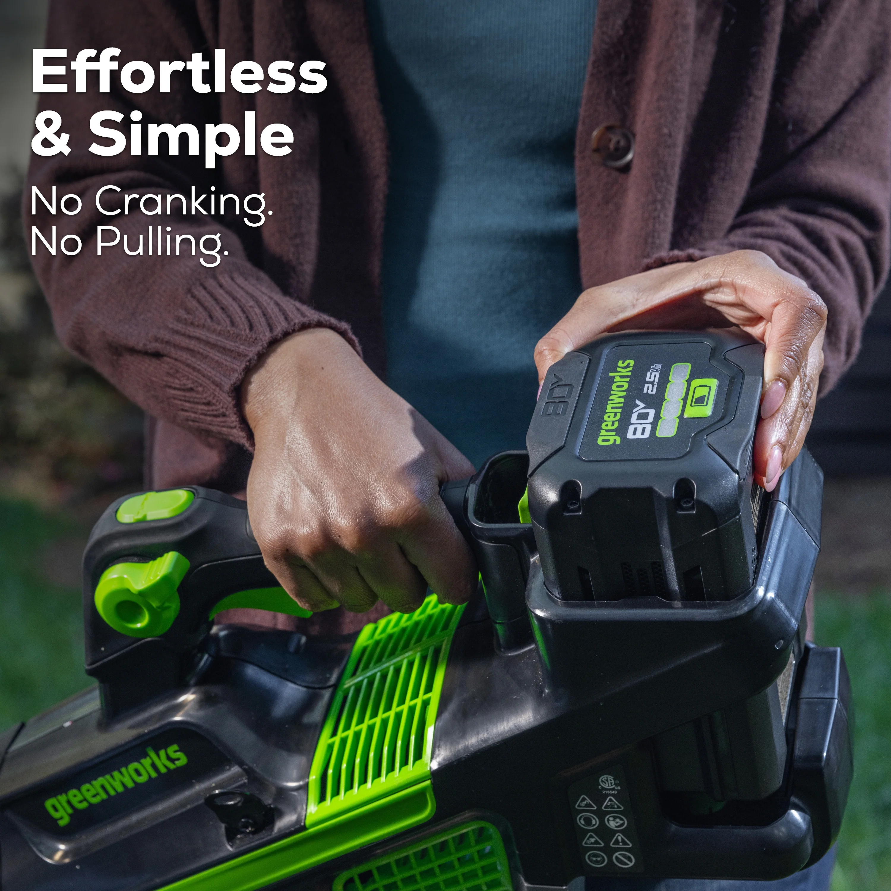 80V 750CFM Cordless Battery Leaf Blower: 2.5 Ah Battery and Charger - Image 6