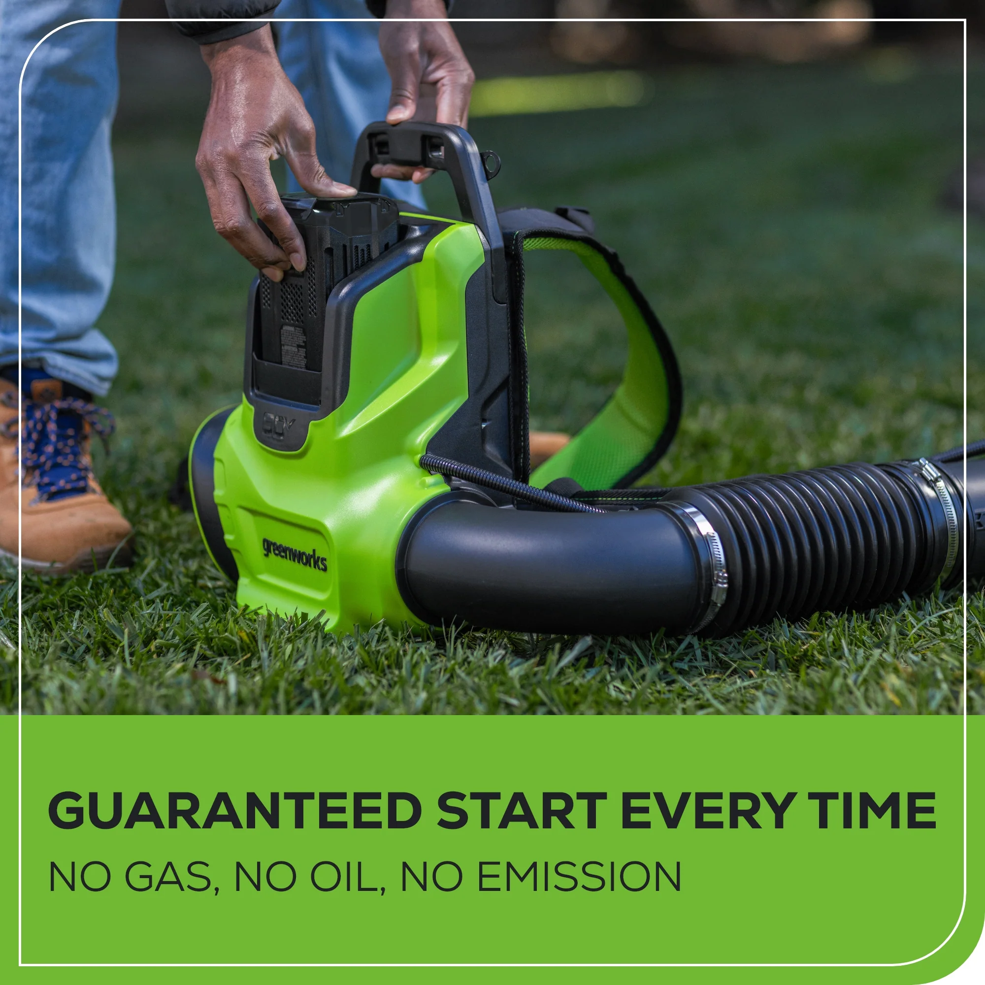 80V 750 CFM Cordless Battery Single Port Backpack Blower, 8Ah Battery and 6A Charger - Image 5