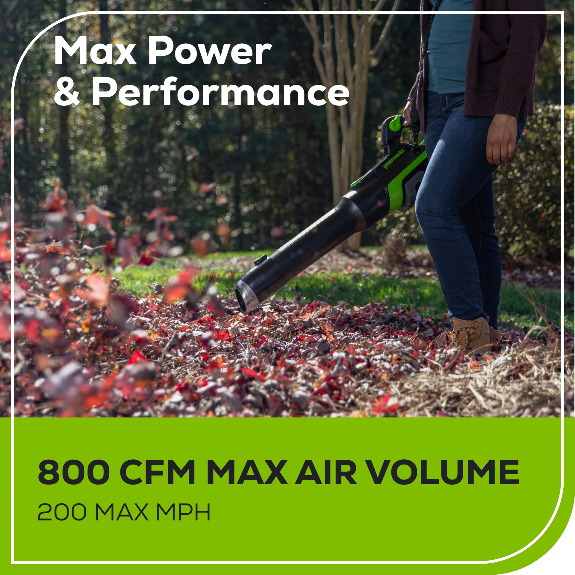 OPEN BOX 80V 800 CFM Brushless Leaf Blower w/ 2.5Ah Battery & Charger - Image 4