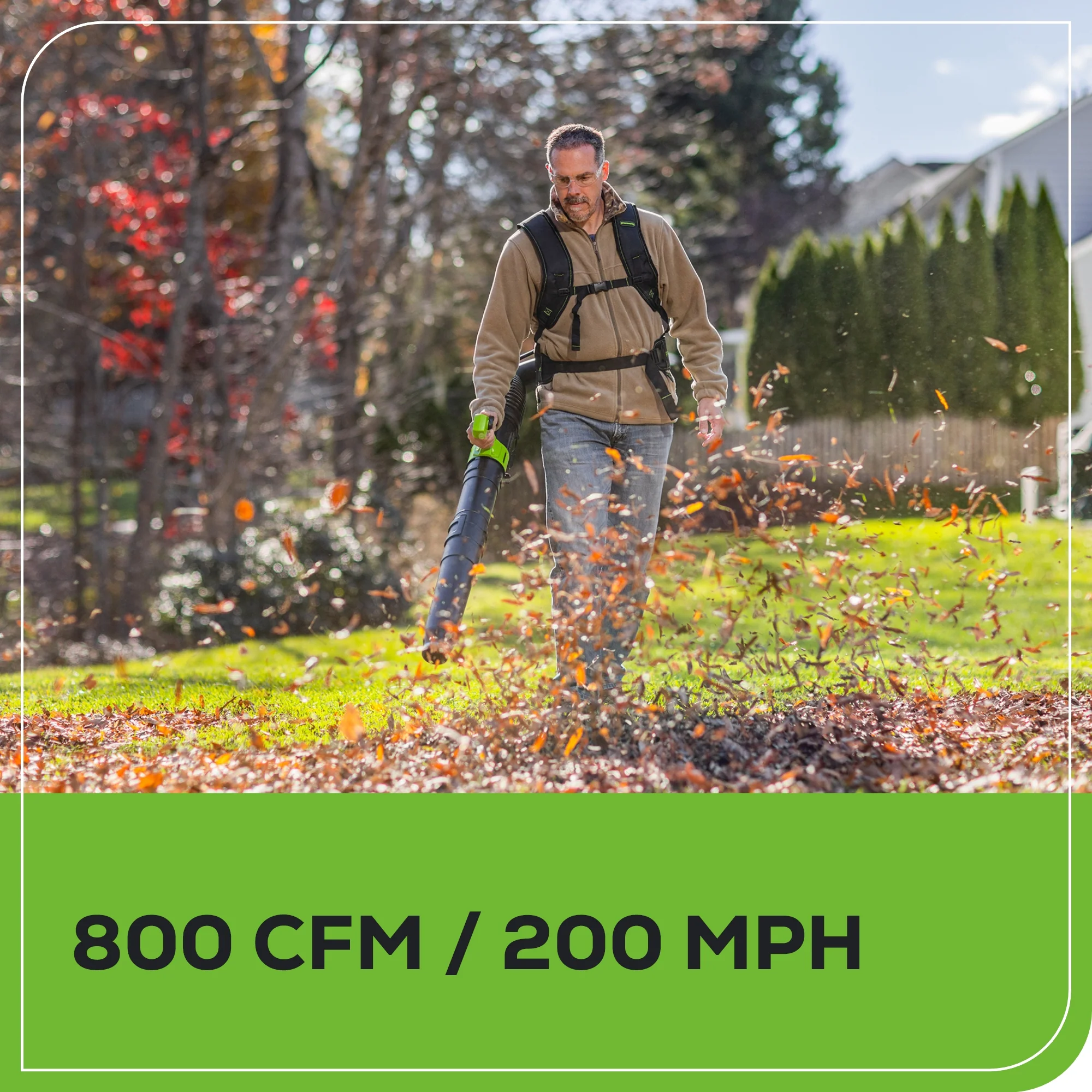 80V 800CFM Cordless Battery Dual-Port Backpack Blower: (2) 5Ah Battery and Dual-Port Rapid Charger - Image 6