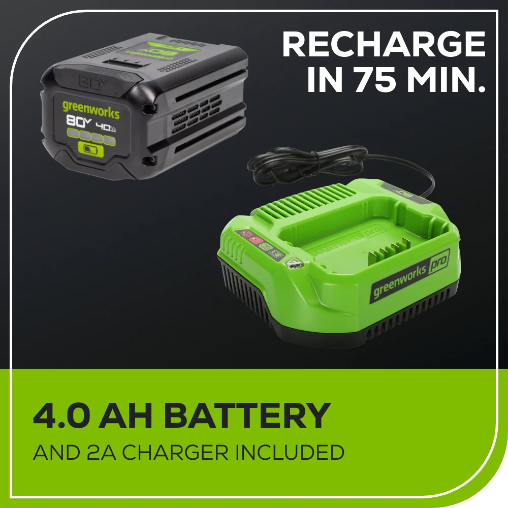 80V 800CFM Cordless Battery Leaf Blower, 4Ah Battery and Charger - Image 12