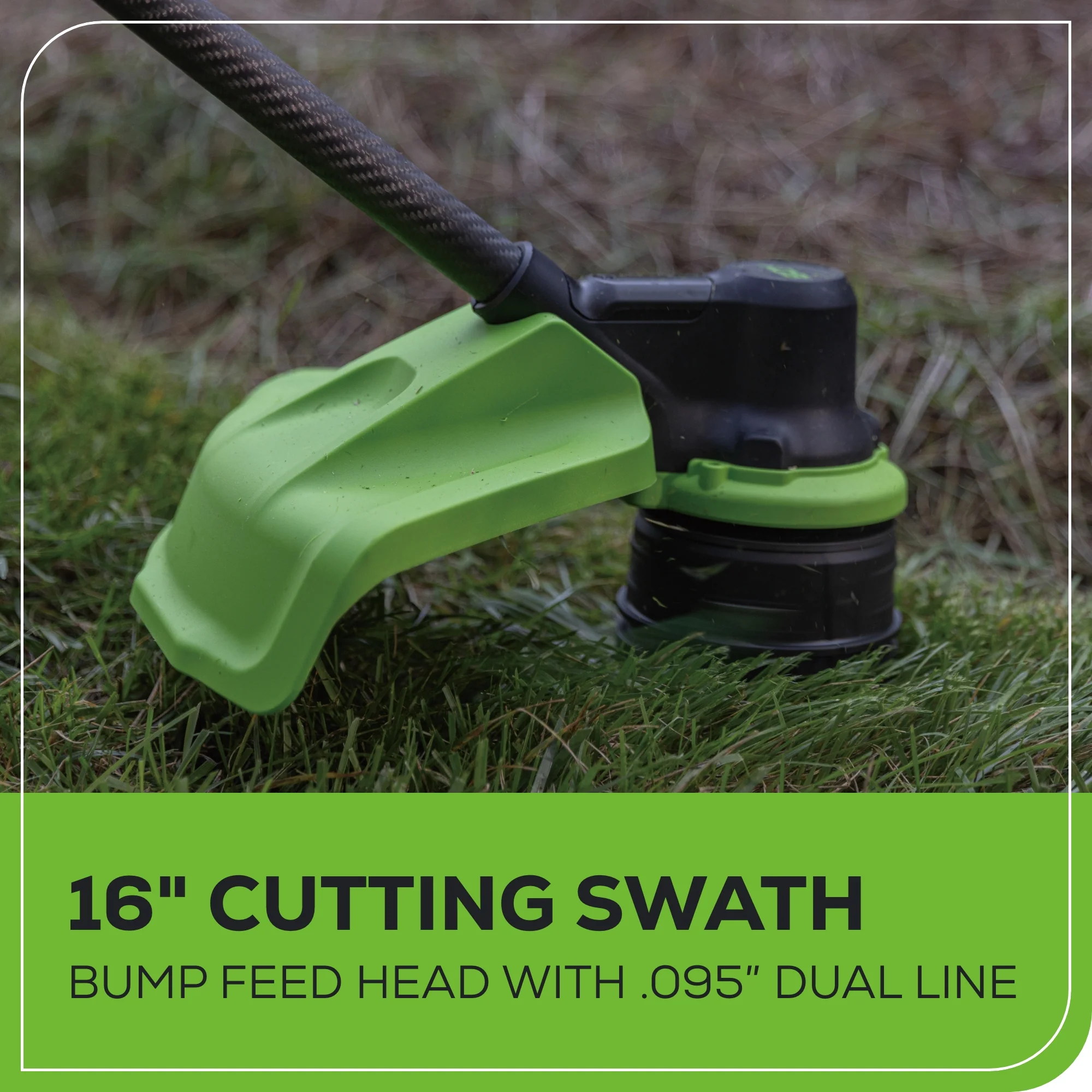 80V Cordless 16" Brushless Carbon Fiber String Trimmer: 2.0 Ah Battery and Charger - Image 6