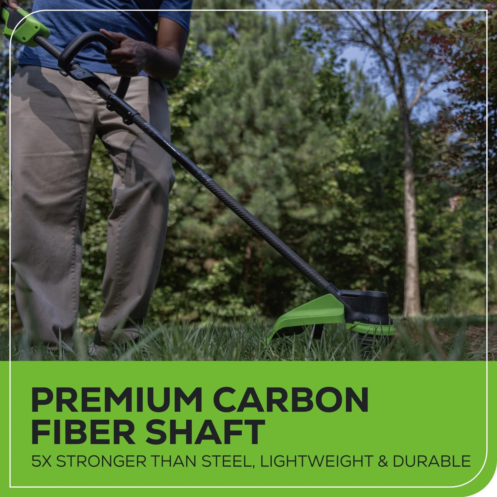80V Cordless 16" Brushless Carbon Fiber String Trimmer: 2.0 Ah Battery and Charger - Image 9