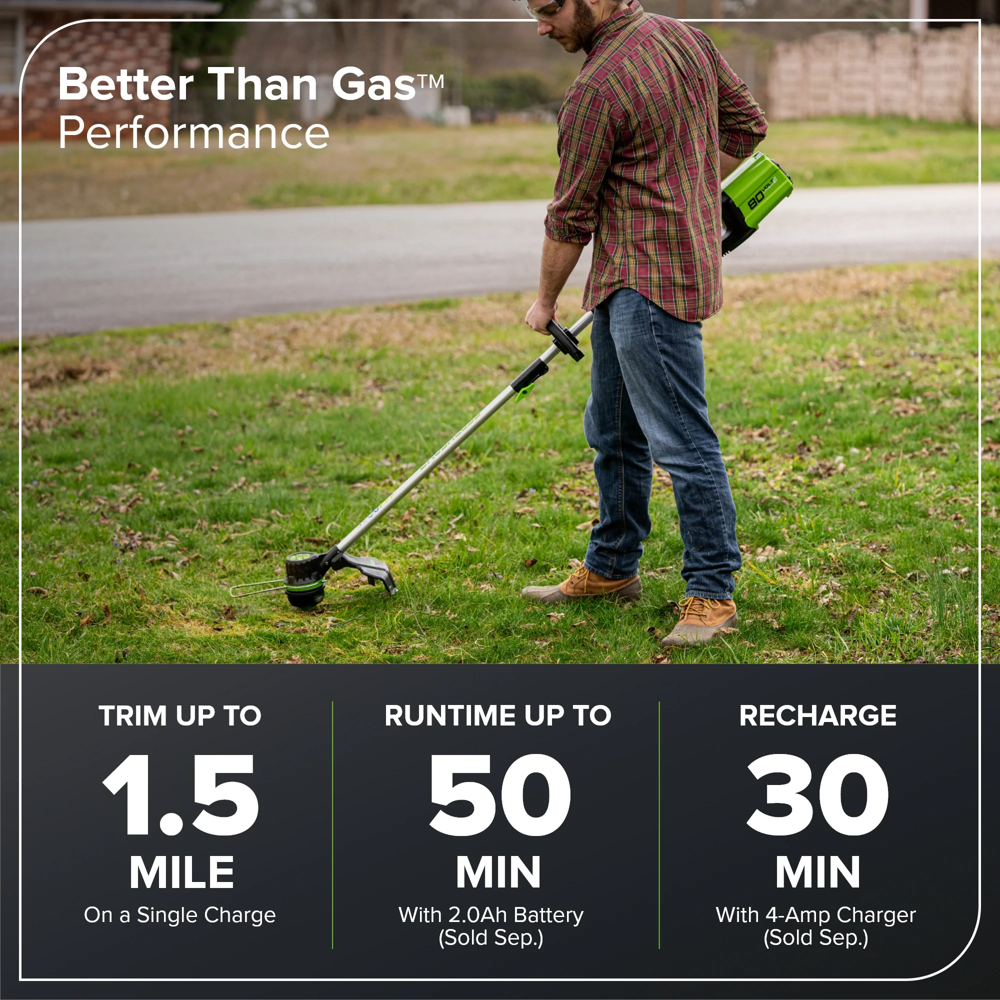 80V Cordless 16" Brushless String Trimmer (Tool Only) - Image 4