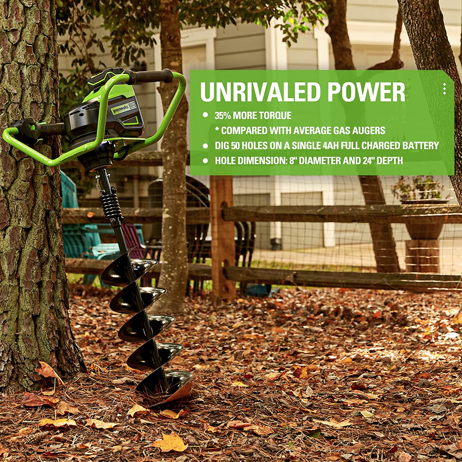 80V Cordless Battery Brushless Earth Auger Powerhead (Tool Only) - Image 4