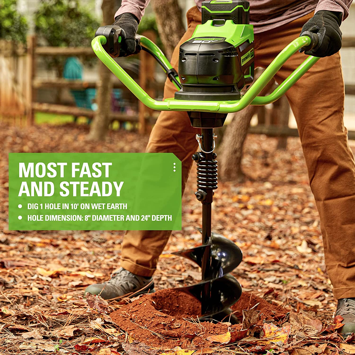 80V Cordless Battery Brushless Earth Auger Powerhead (Tool Only) - Image 6