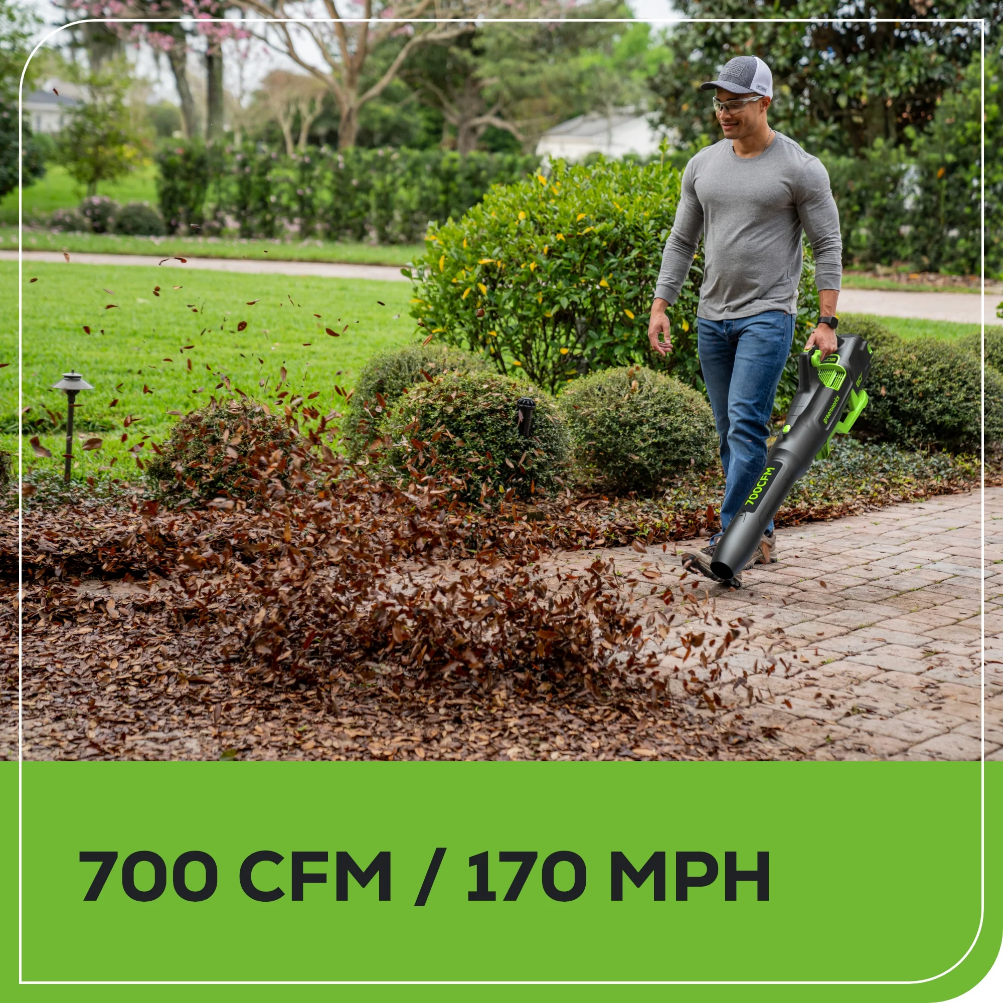 80V Cordless Brushless 16" String Trimmer and 700 CFM Blower Combo Kit: 2.5 Ah Battery and 4Amp Charger - Image 14