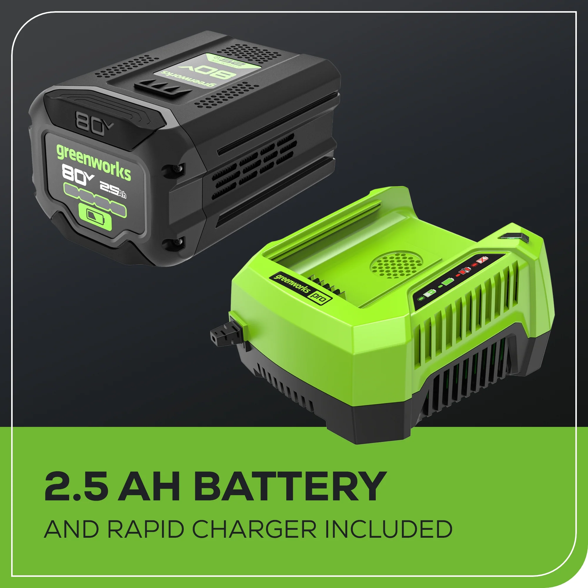 80V Cordless Brushless 16" String Trimmer and 700 CFM Blower Combo Kit: 2.5 Ah Battery and 4Amp Charger - Image 15